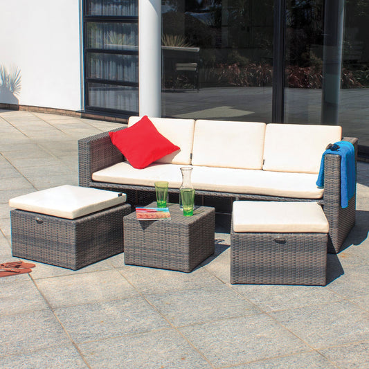 Oseasons¨ Mayson Rattan 5 Seater Lounge Set in Walnut Natural