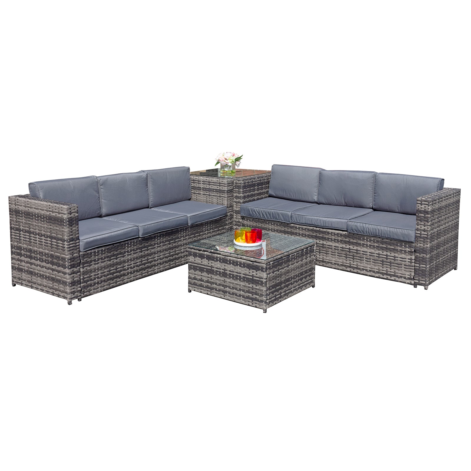 Oseasons¨ Malta Rattan 6 Seater Corner Set in Grey