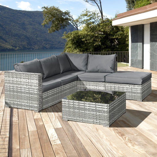 Oseasons¨ Aruba Rattan 5 Seat Corner Set in Dove Grey