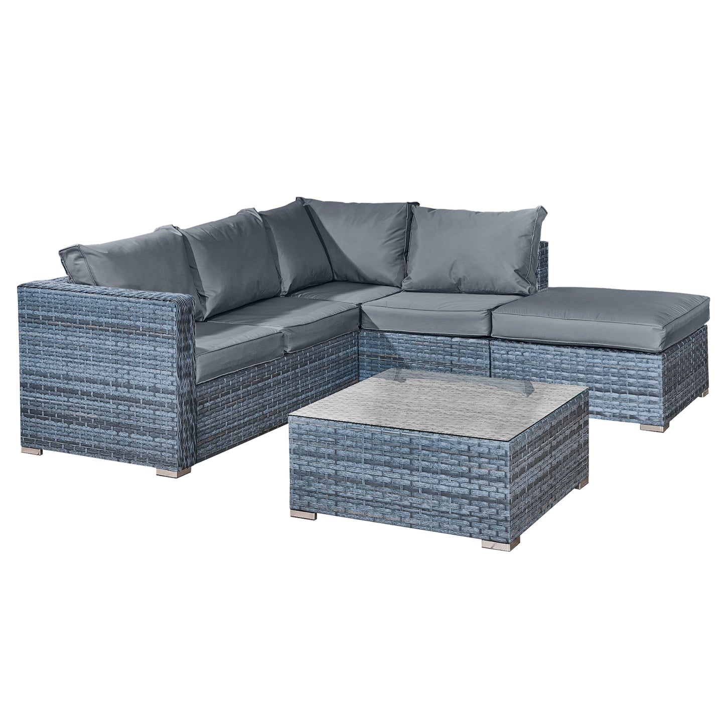 Oseasons¨ Aruba Rattan 5 Seat Corner Set in Ocean Grey