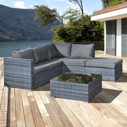 Oseasons¨ Aruba Rattan 5 Seat Corner Set in Ocean Grey