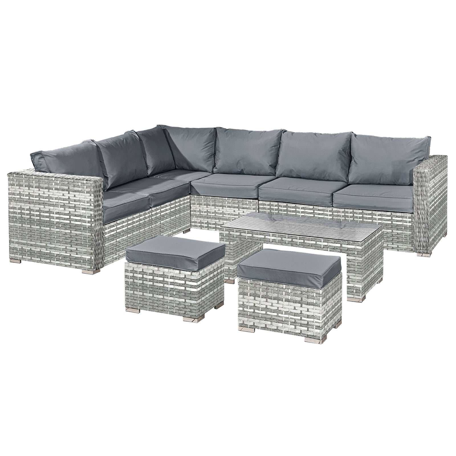 Oseasons¨ Aruba Rattan 8 Seat Corner Set in Dove Grey