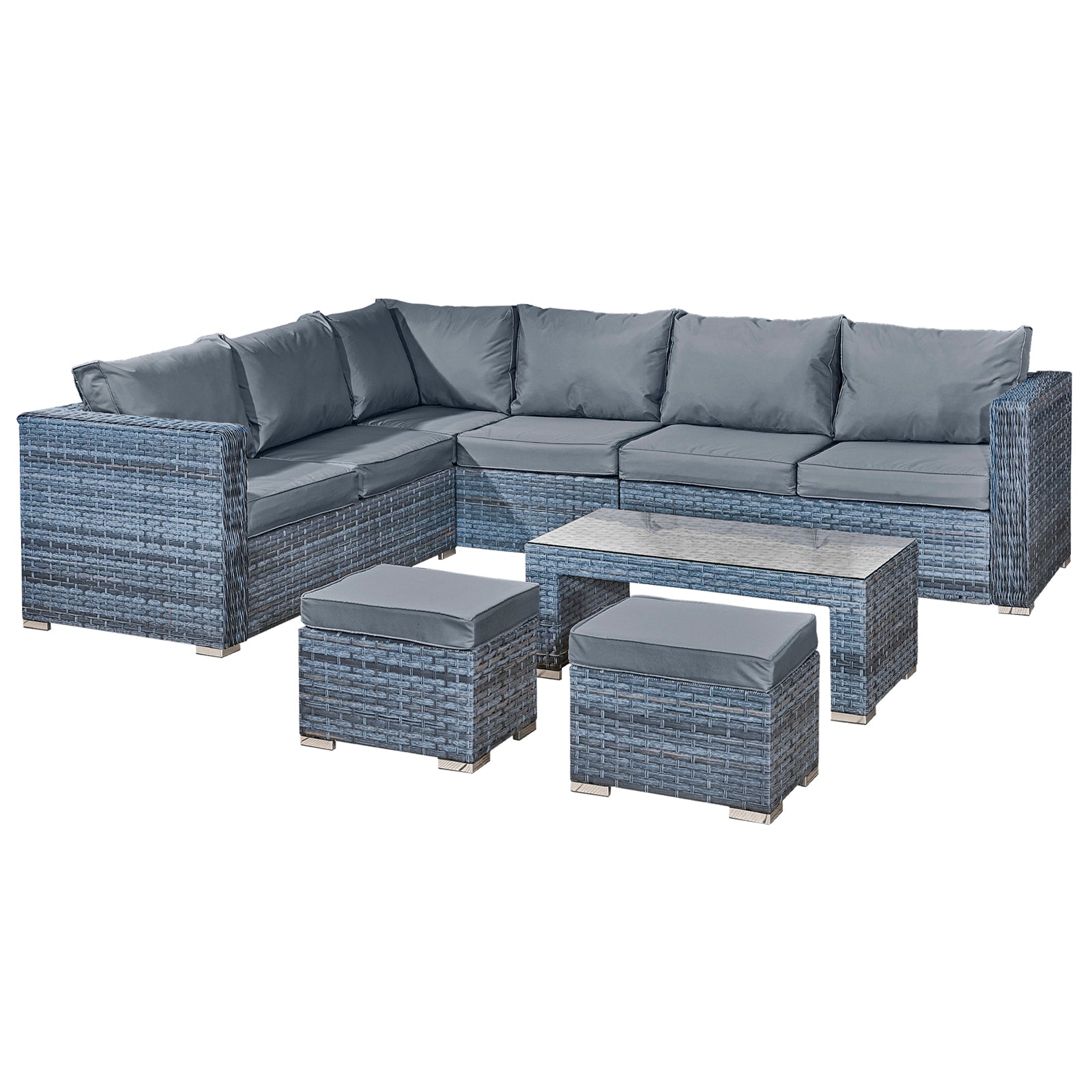 Oseasons¨ Aruba Rattan 8 Seat Corner Set in Ocean Grey