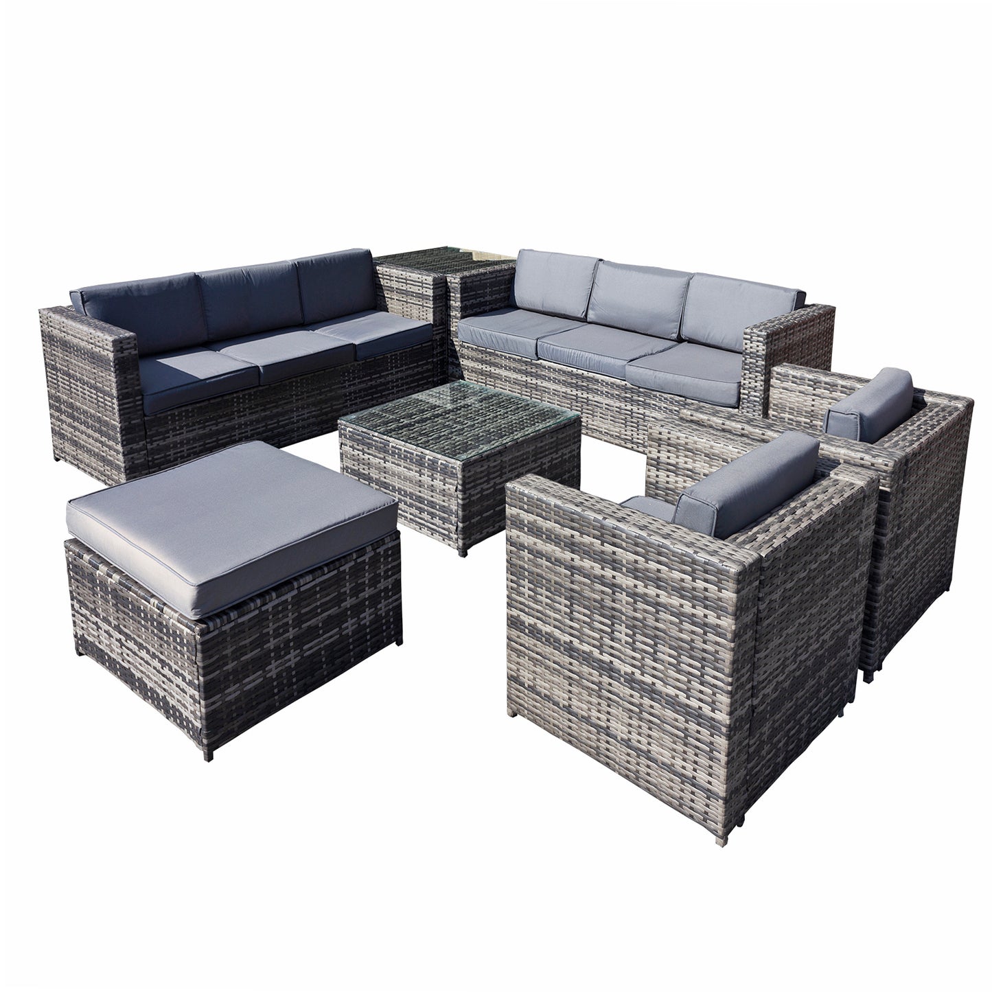 Oseasons¨ Malta Rattan 9 Seat U-Shape Set in Walnut Grey