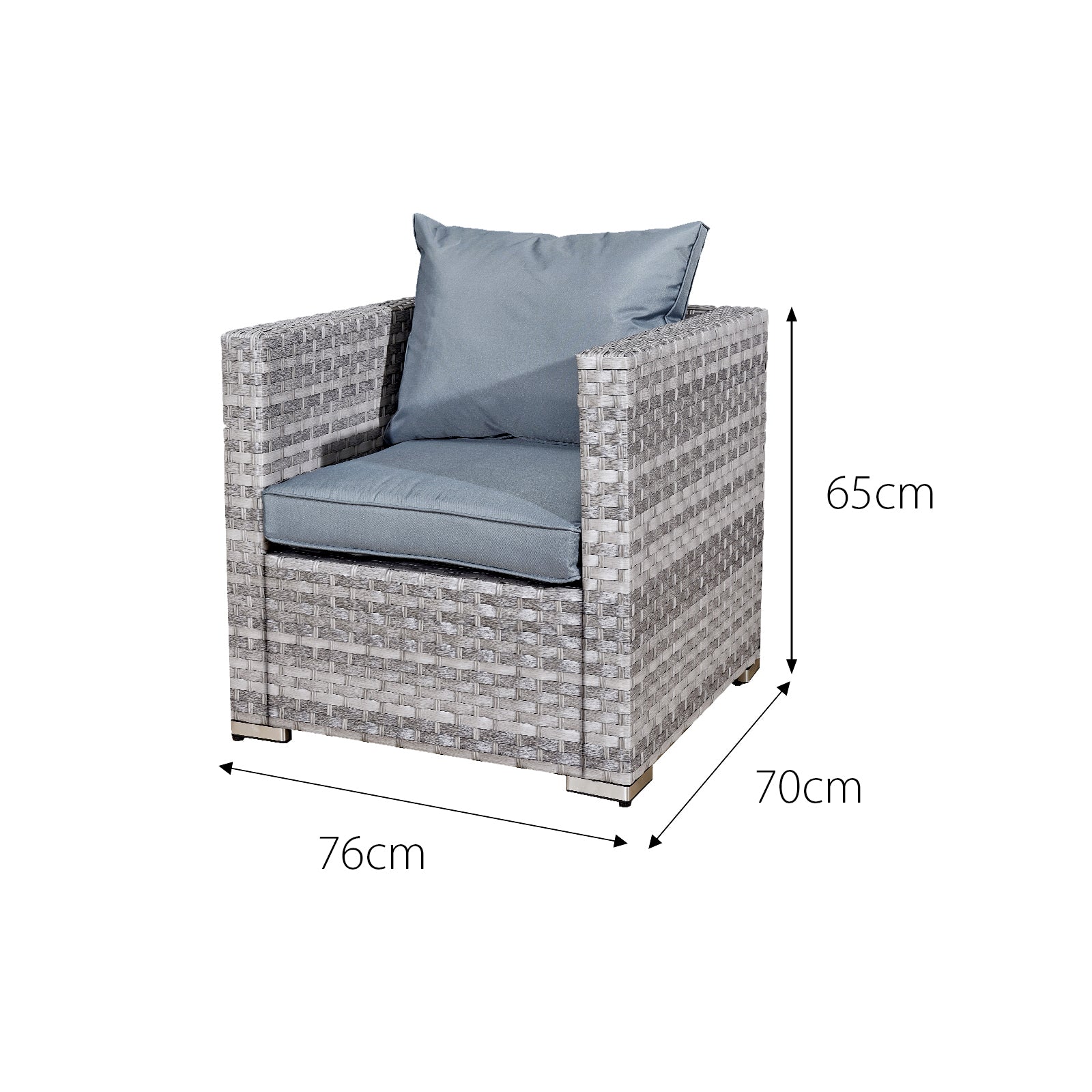 Oseasons¨ Acorn Rattan 5 Seat Lounge Sofa Set in Dove Grey with Grey Cushions