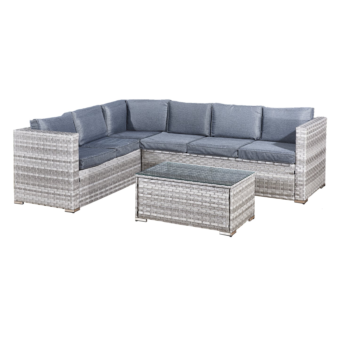 Oseasons¨ Acorn Rattan 6 Seat Corner Sofa Set in Dove Grey