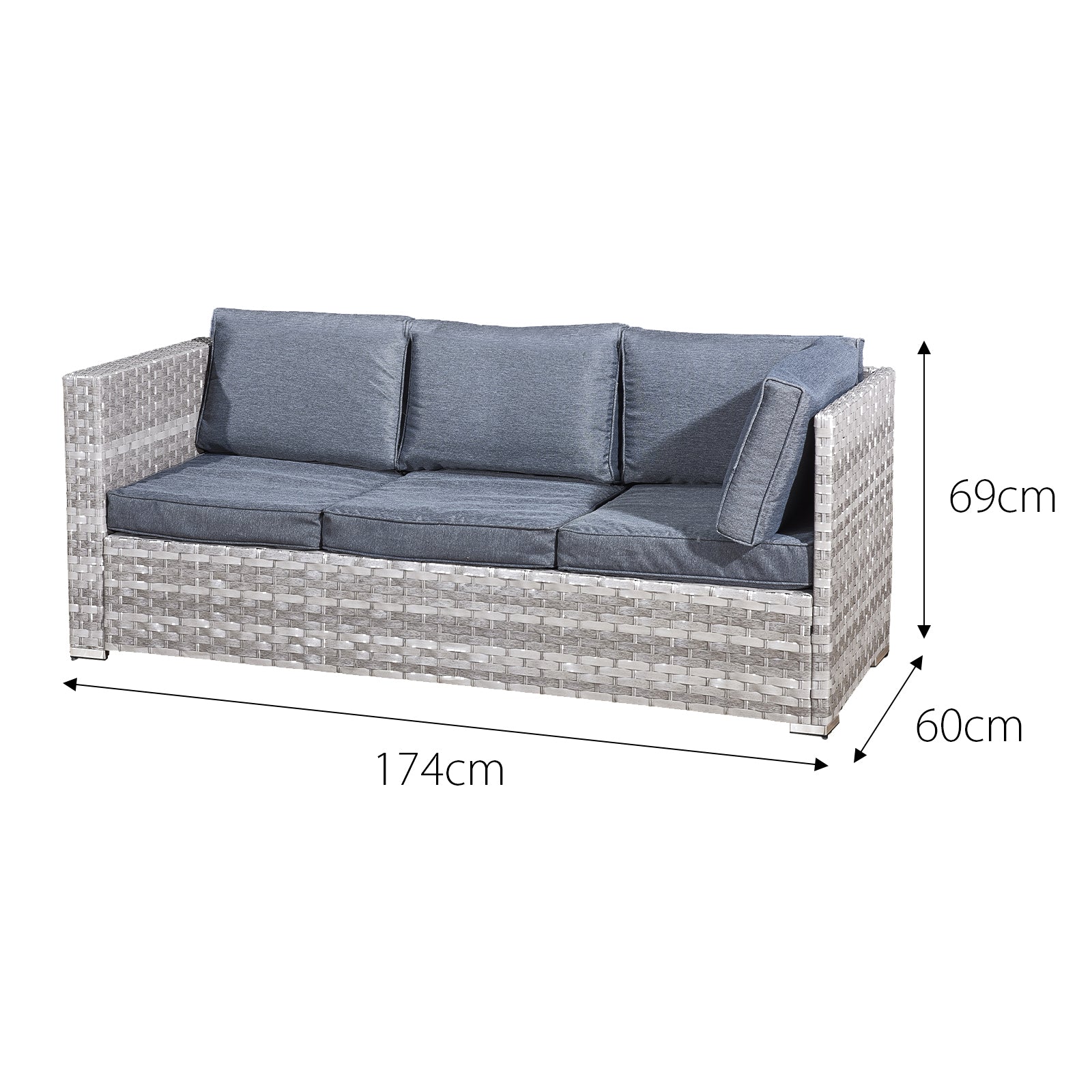 Oseasons¨ Acorn Rattan 6 Seat Corner Sofa Set in Dove Grey