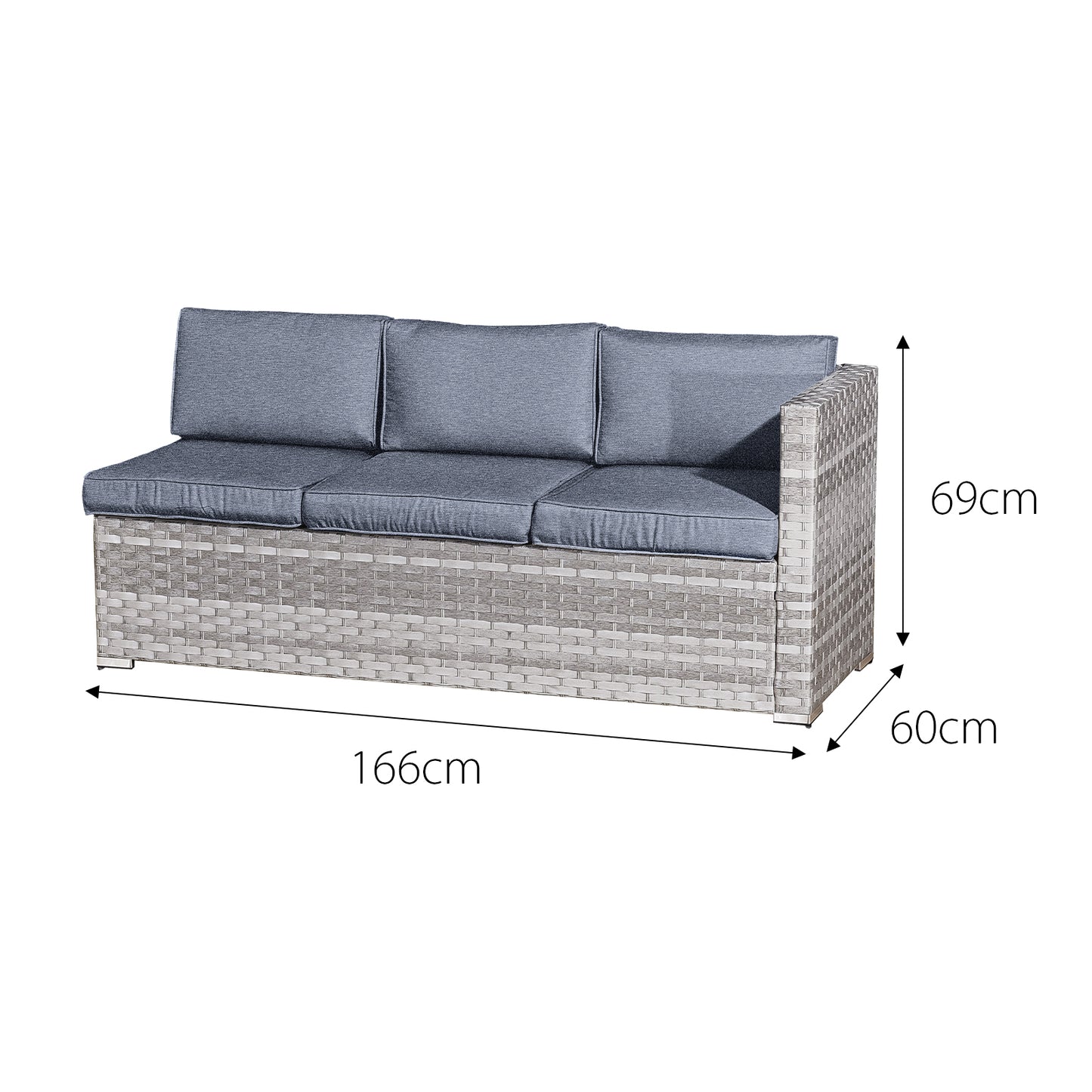 Oseasons¨ Acorn Rattan 6 Seat Corner Sofa Set in Dove Grey