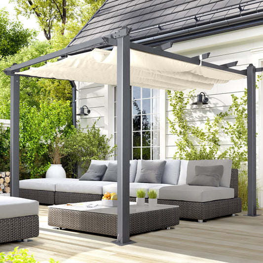 Oseasons¨ Acorn Aluminium 3m Square Pergola Gazebo in Creamy White