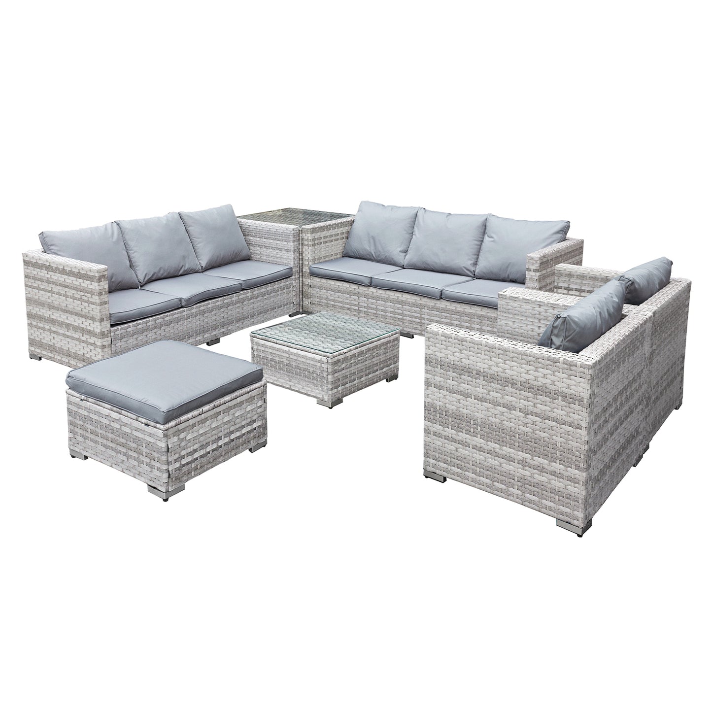 Oseasons¨ Malta XS Rattan 9 Seat U-Shape Set in Dove Grey