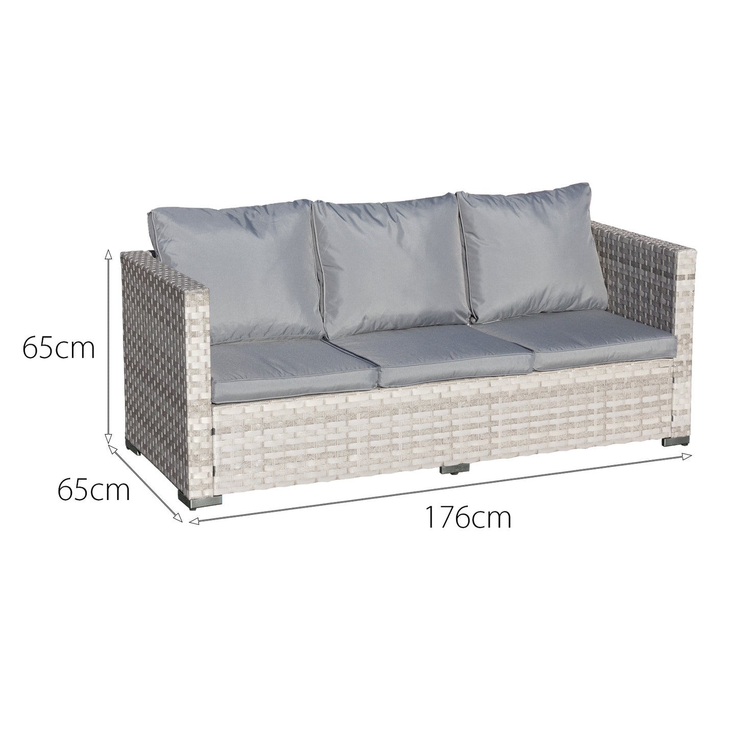 Oseasons¨ Malta XS Rattan 9 Seat U-Shape Set in Dove Grey