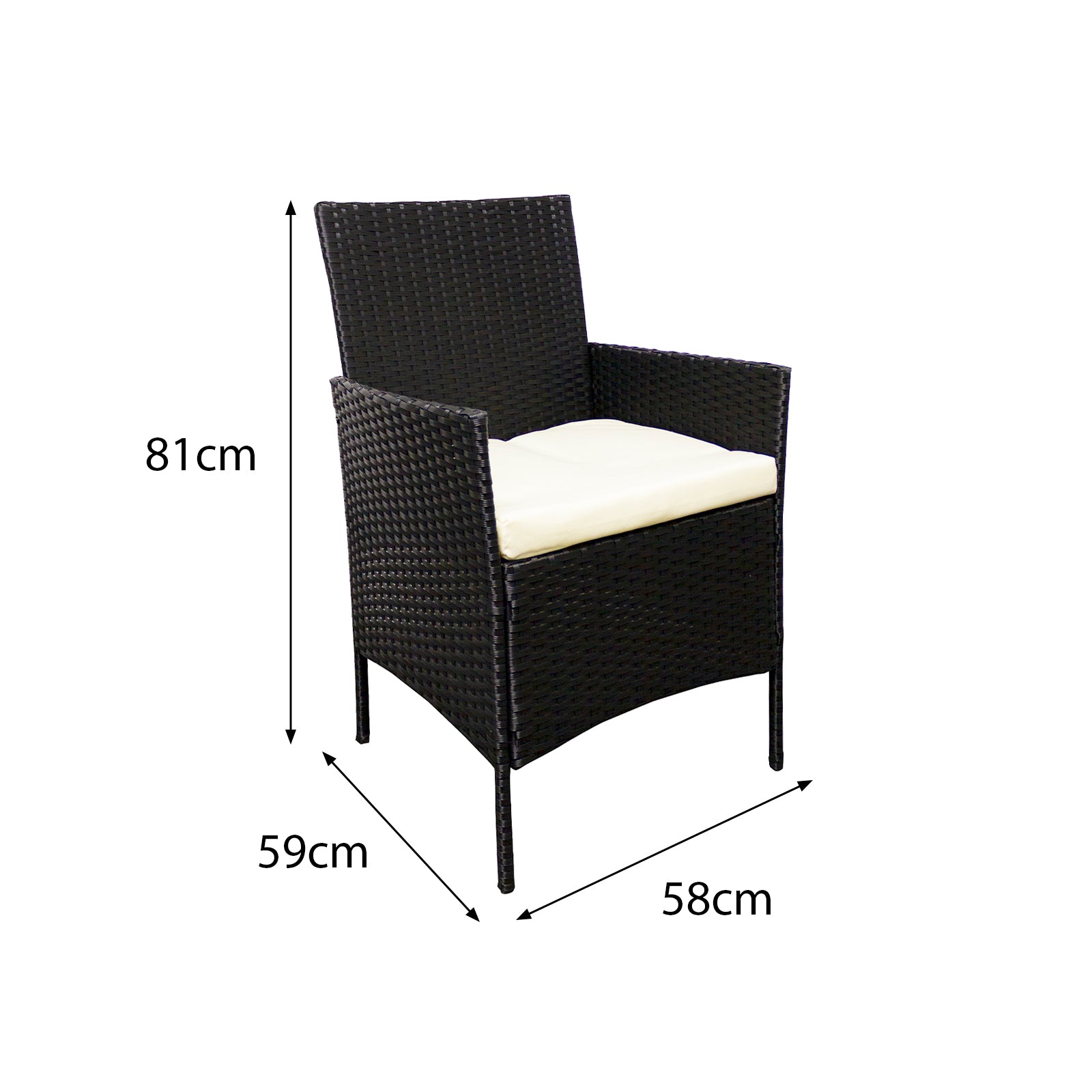 Oseasons¨ Hawaii KD Rattan 2 Seat Tea for Two Set in Black