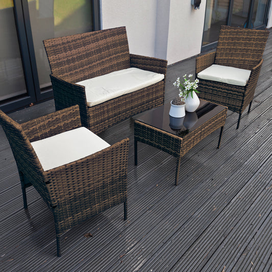 Oseasons¨ Hawaii KD Rattan 4 Seat Lounge Set in Dark Brown