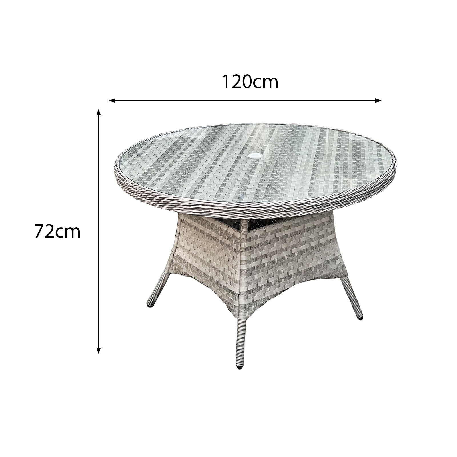 Oseasons¨ Knightsbridge XL Rattan 4 Seat Dining Set in Dove Grey