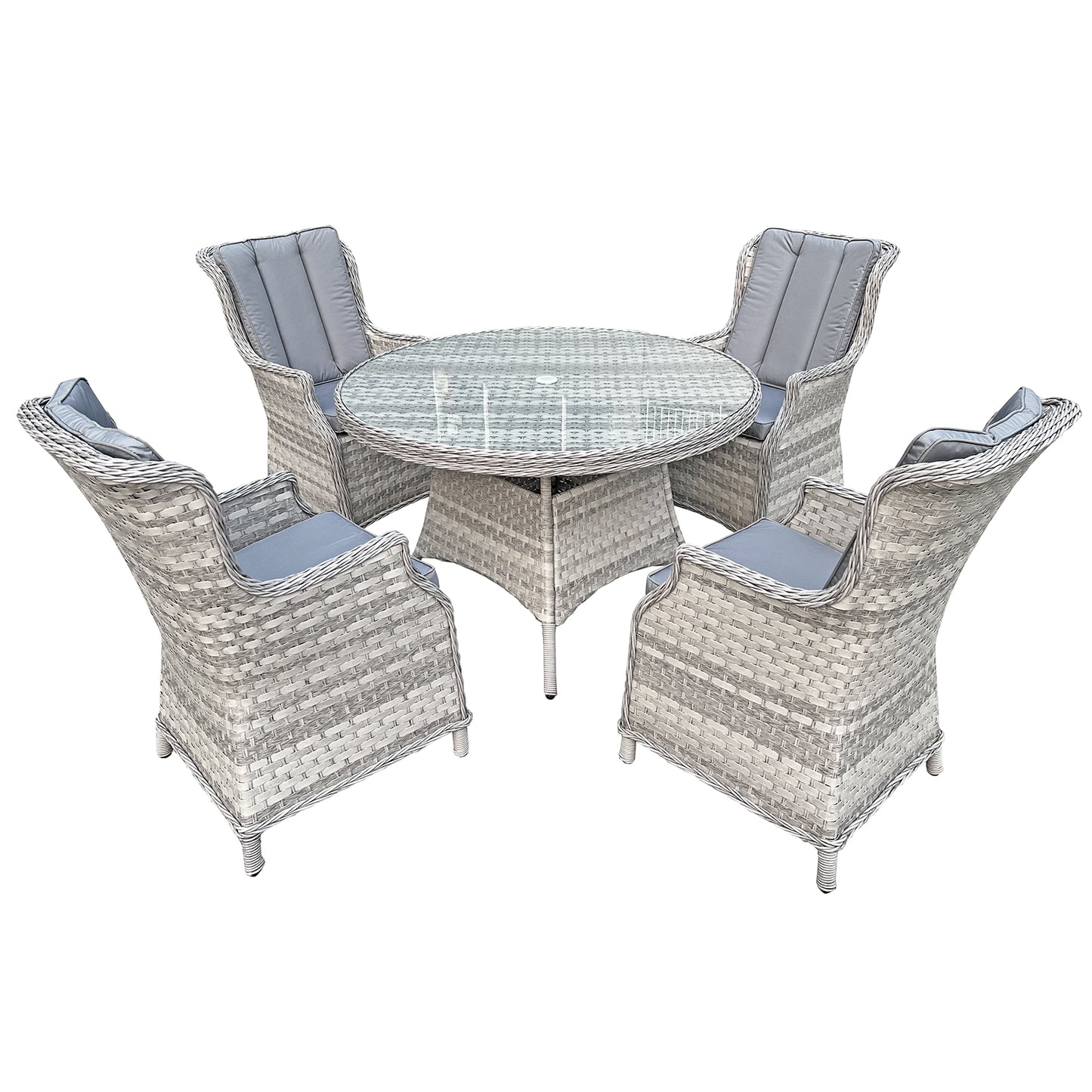 Oseasons¨ Knightsbridge XL Rattan 4 Seat Dining Set in Dove Grey