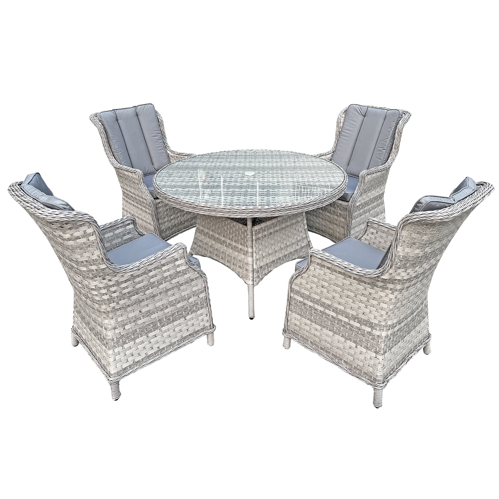 Oseasons¨ Knightsbridge XL Rattan 4 Seat Dining Set in Dove Grey