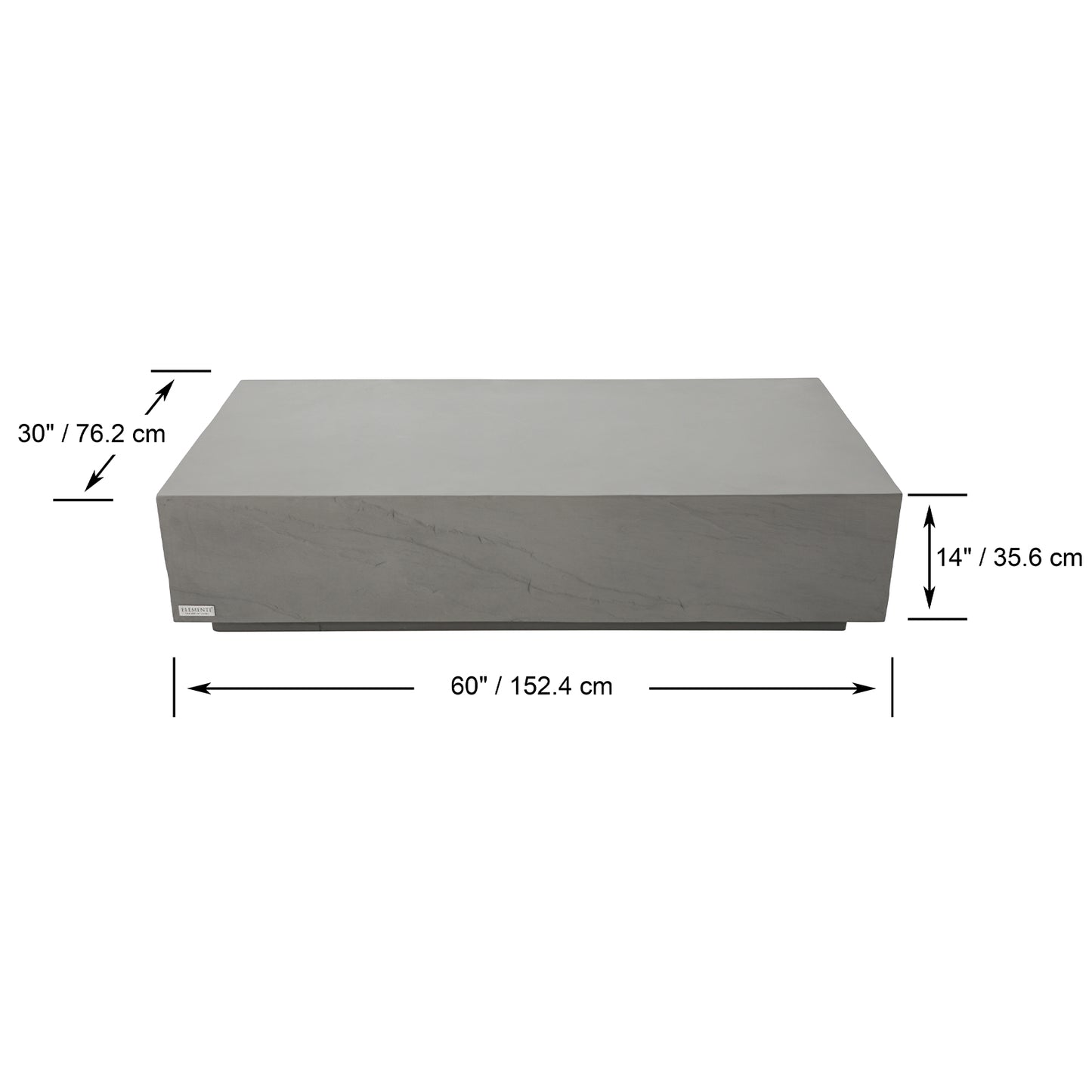 Elementi¨ Colorado GRC Rectangular Coffee Table in Space Gray