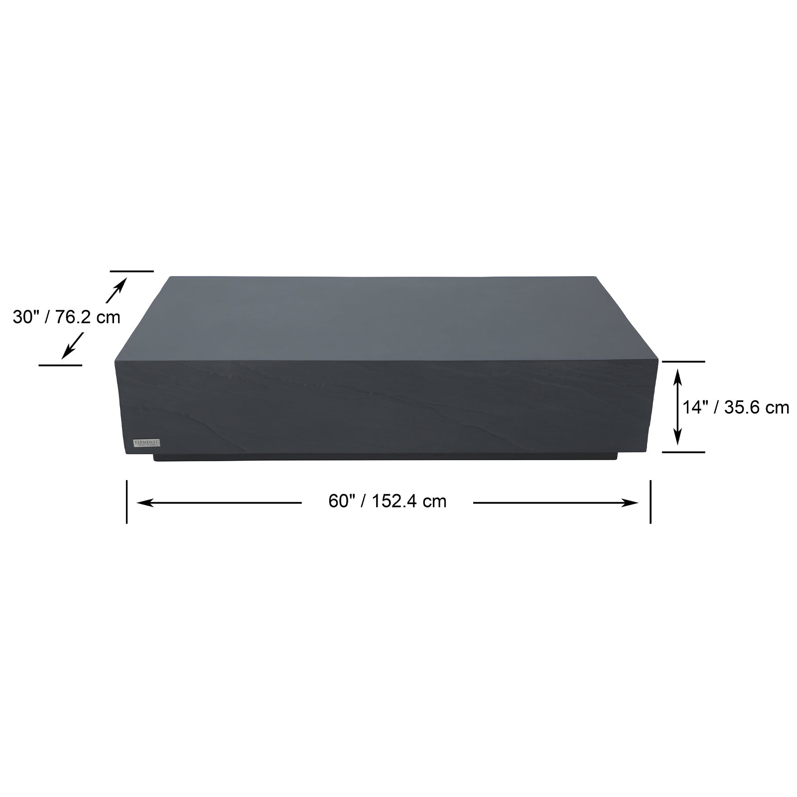 Elementi¨ Colorado GRC Rectangular Coffee Table in Slate Black