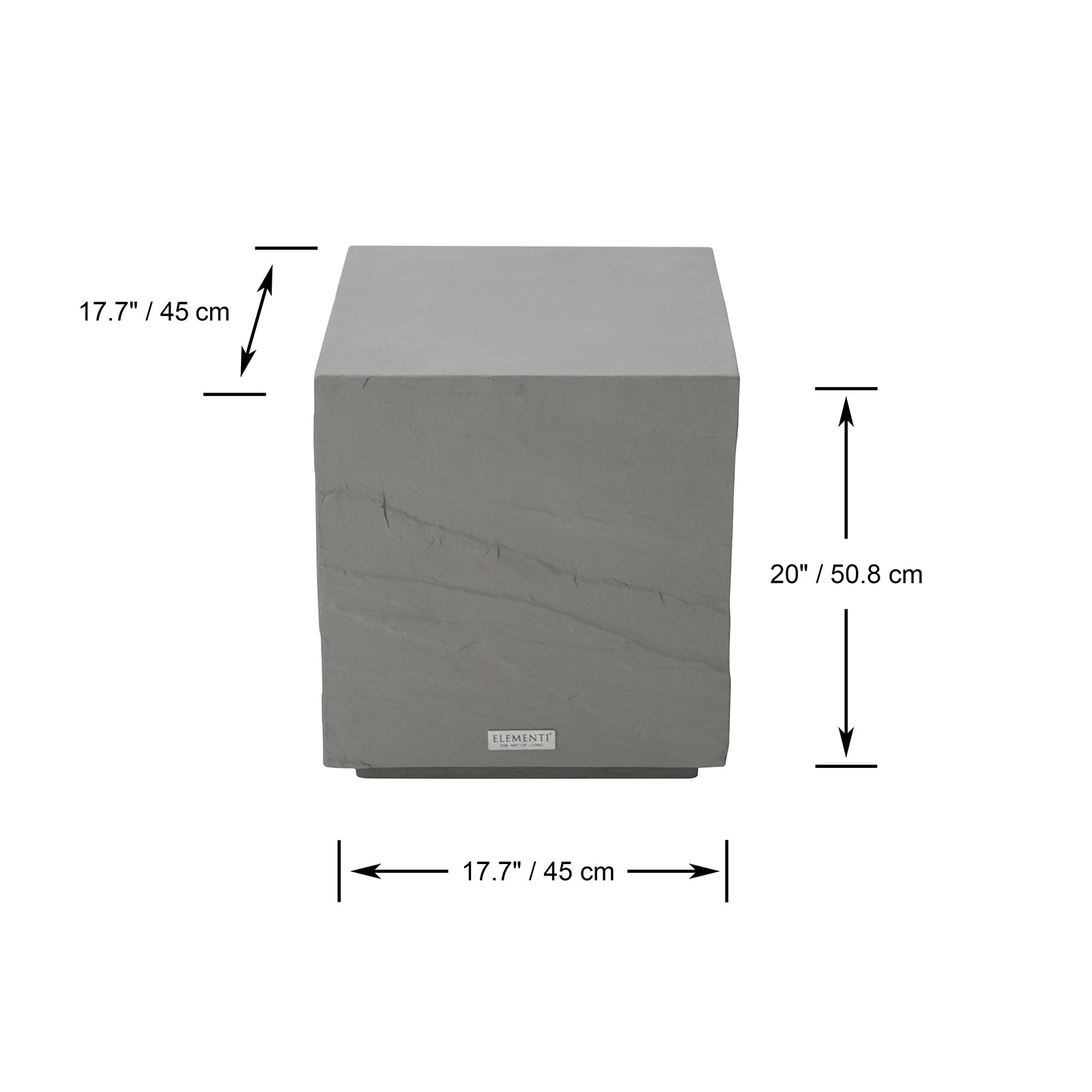 Elementi¨ Colorado GRC Side Table in Space Gray