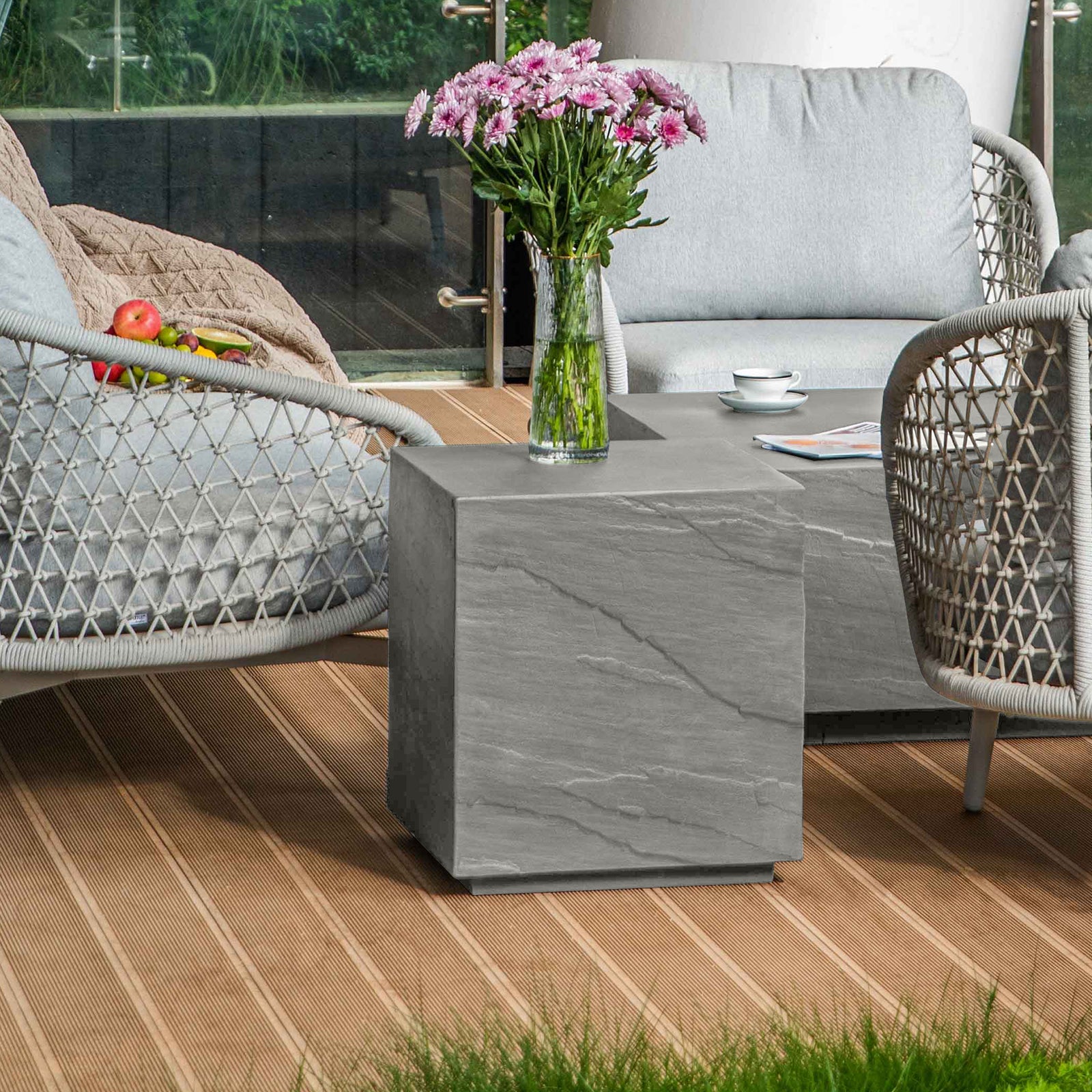 Elementi¨ Colorado GRC Side Table in Space Gray