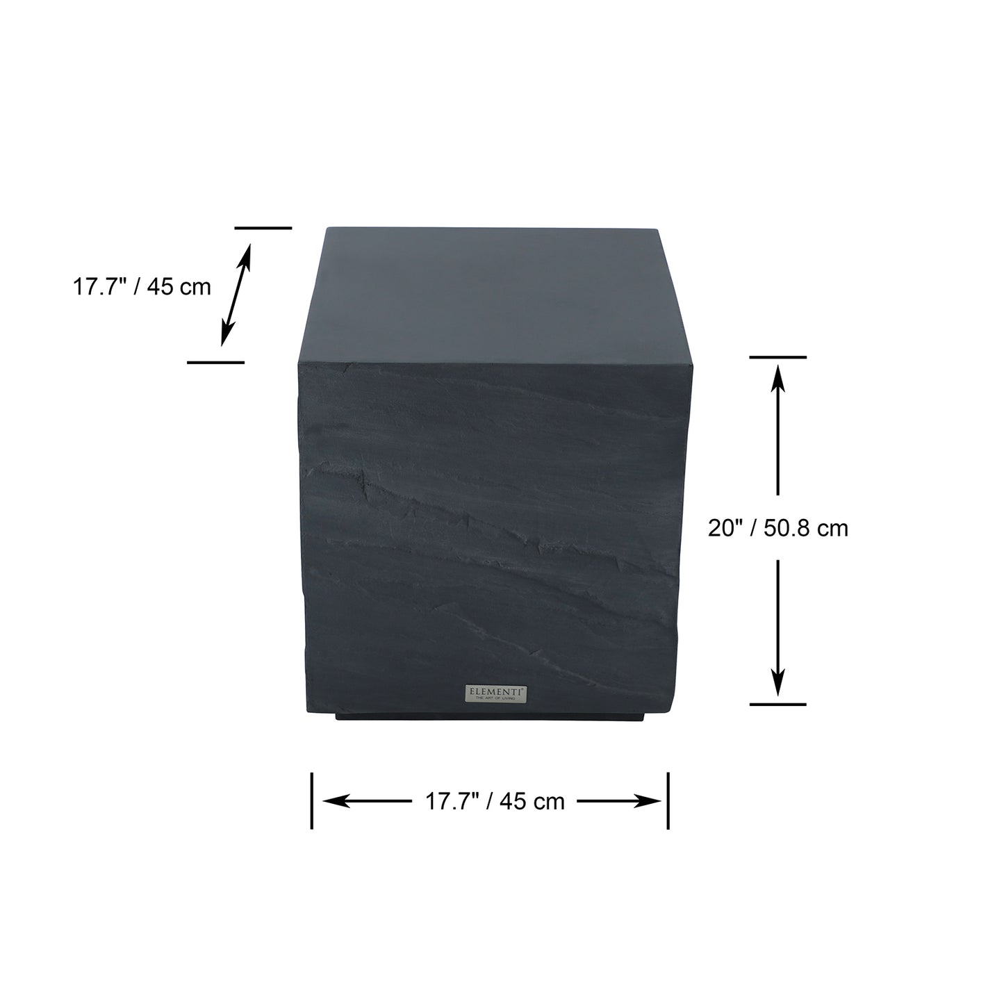 Elementi¨ Colorado GRC Side Table in Slate Black