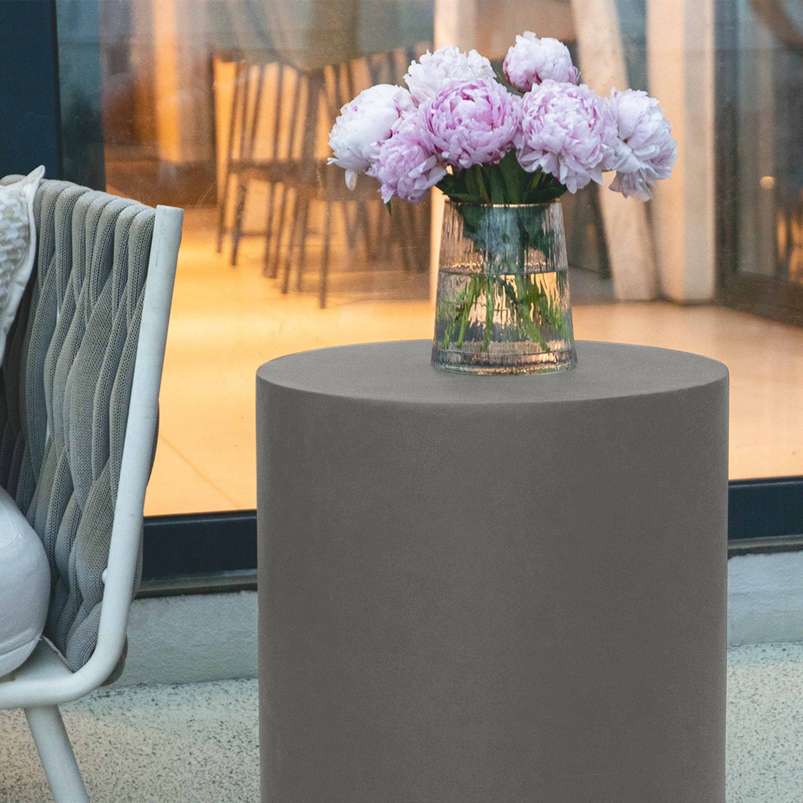 Elementi¨ Rome GRC Side Table in Space Gray