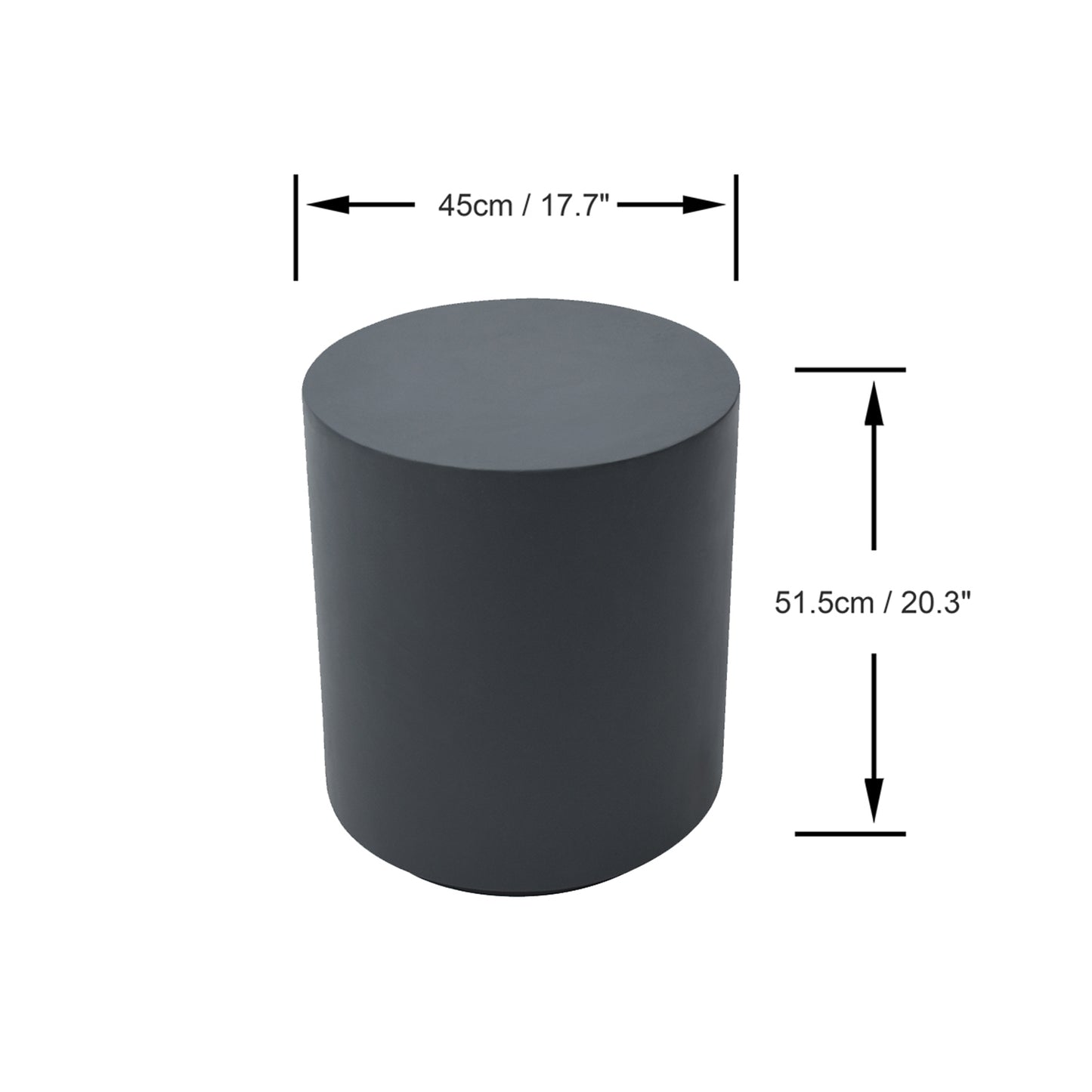 Elementi¨ Rome GRC Side Table in Slate Black