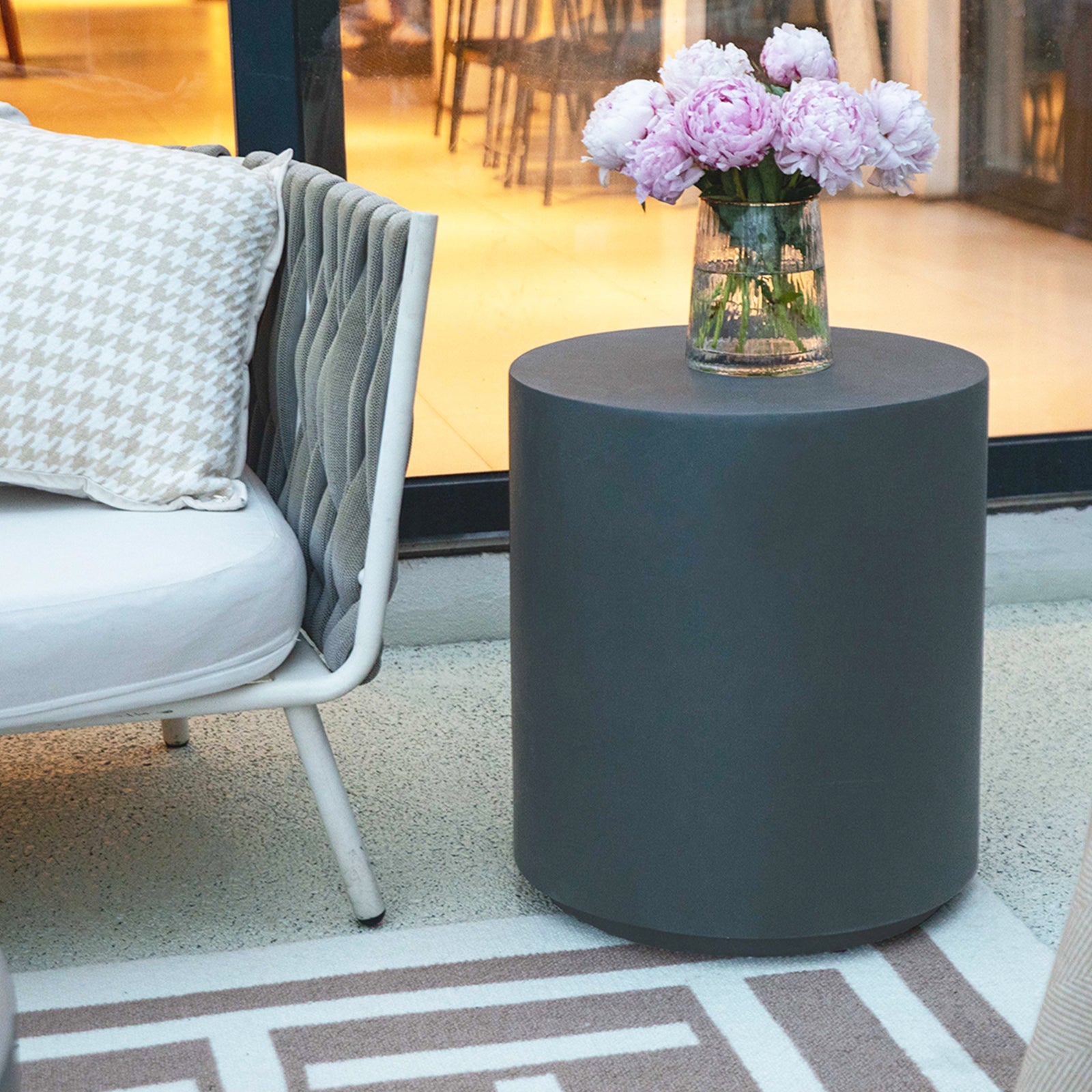 Elementi¨ Rome GRC Side Table in Slate Black