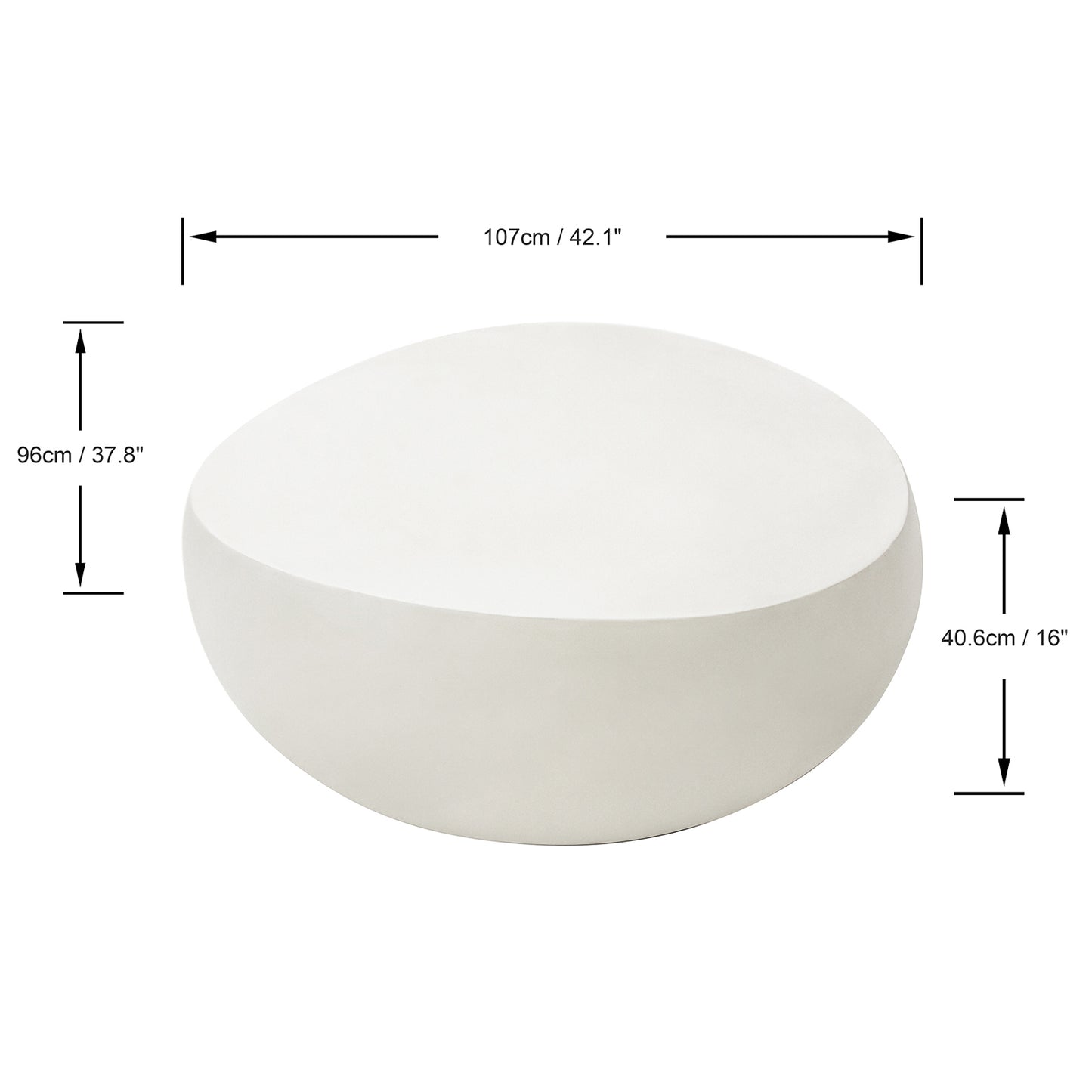 Elementi¨ Ikaria GRC Coffee Table in Cream White