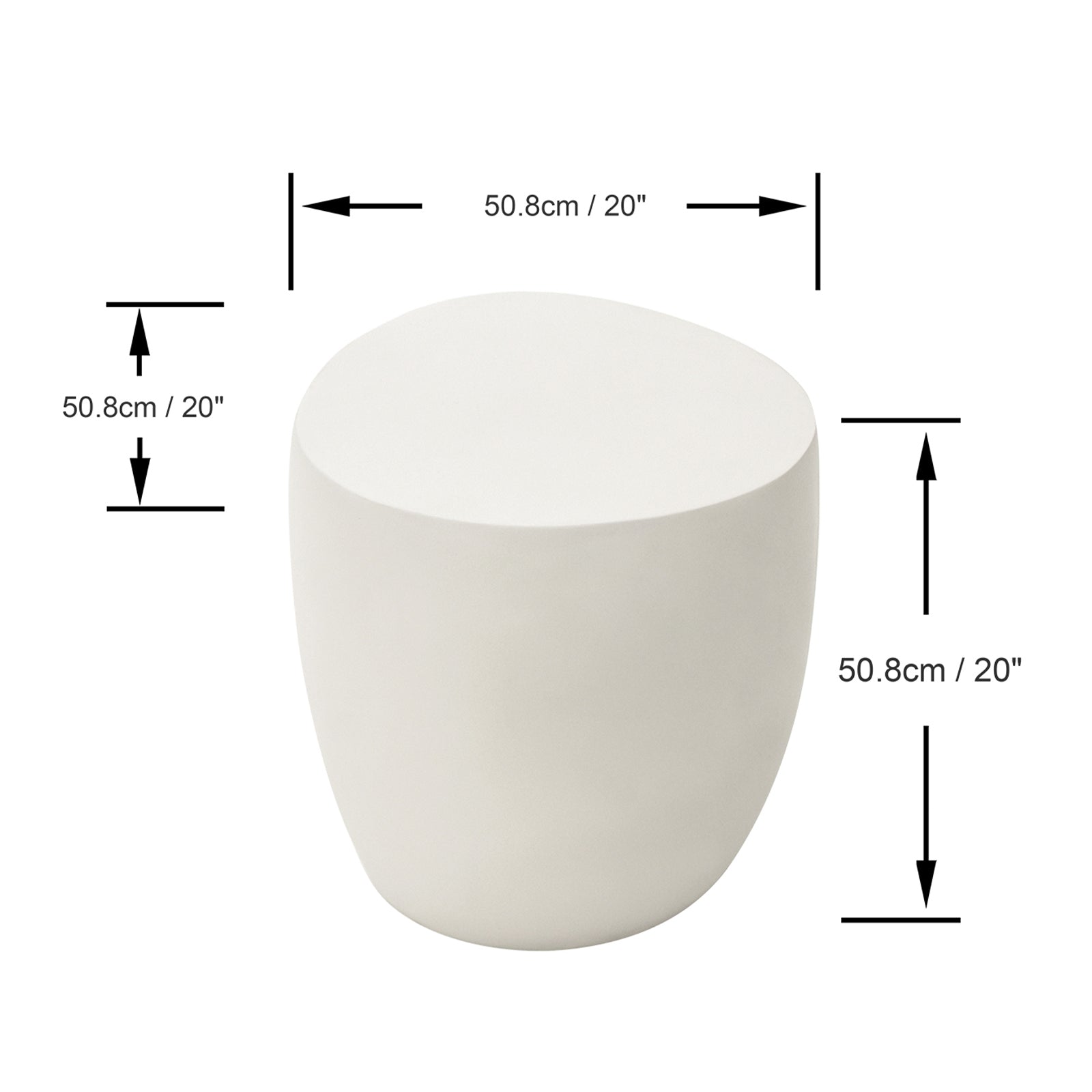 Elementi¨ Ikaria GRC Side Table in Cream White