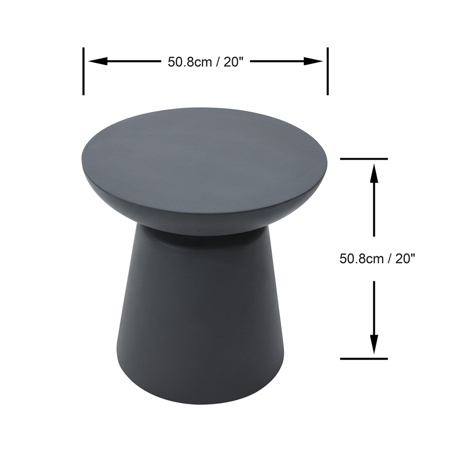 Elementi¨ Kylix GRC Side Table in Slate Black