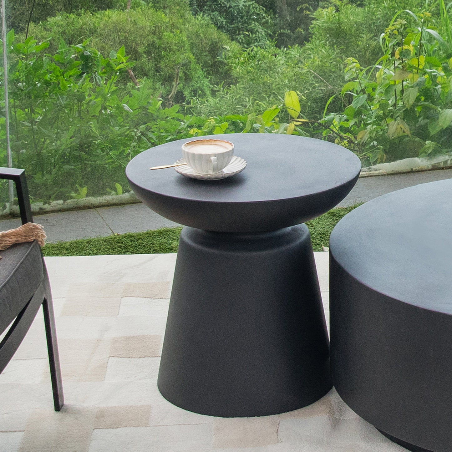 Elementi¨ Kylix GRC Side Table in Slate Black