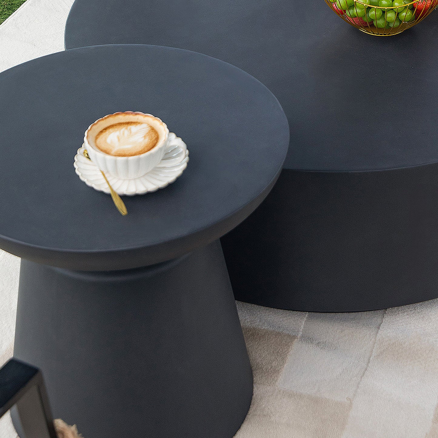 Elementi¨ Kylix GRC Side Table in Slate Black