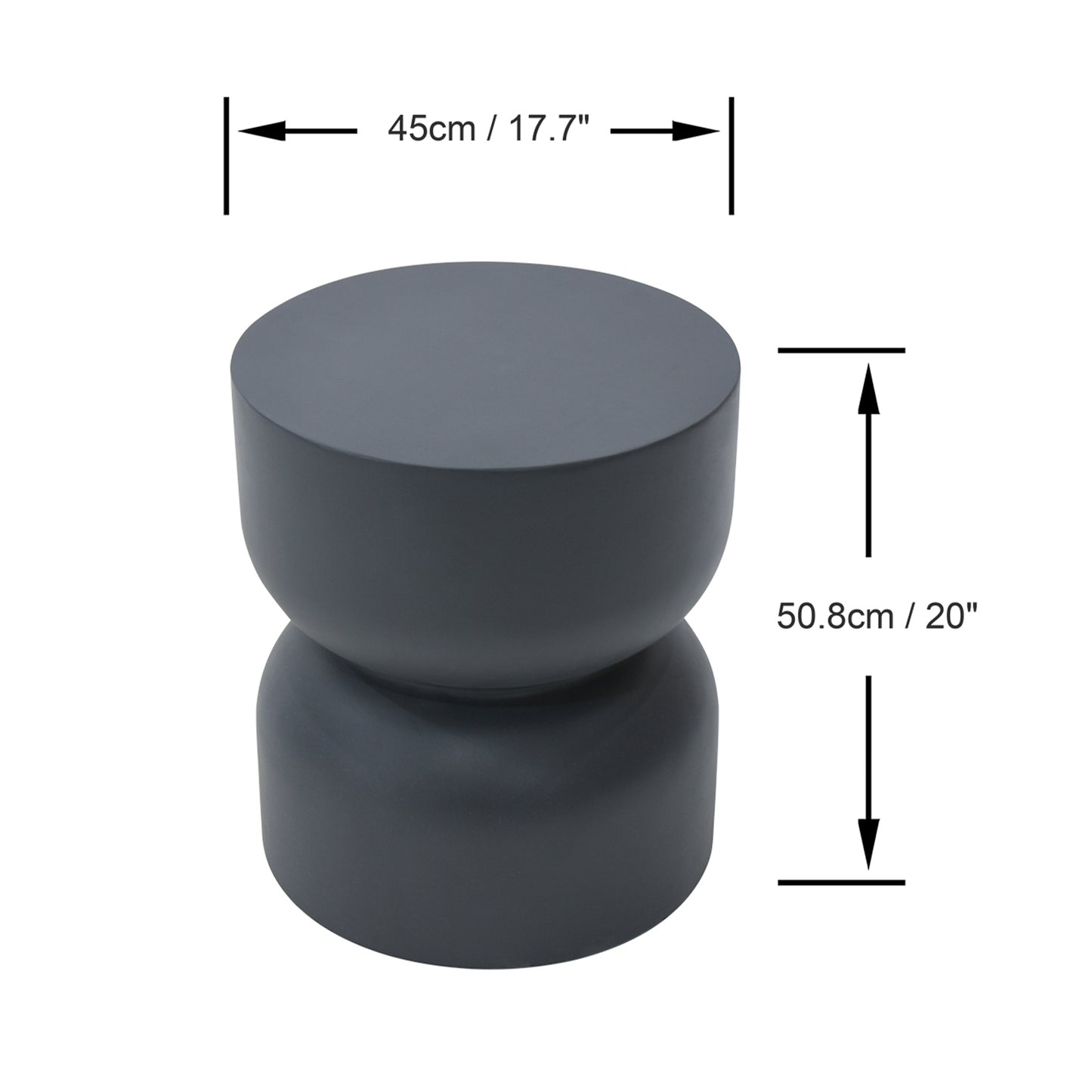 Elementi¨ Chronos GRC Side Table in Slate Black