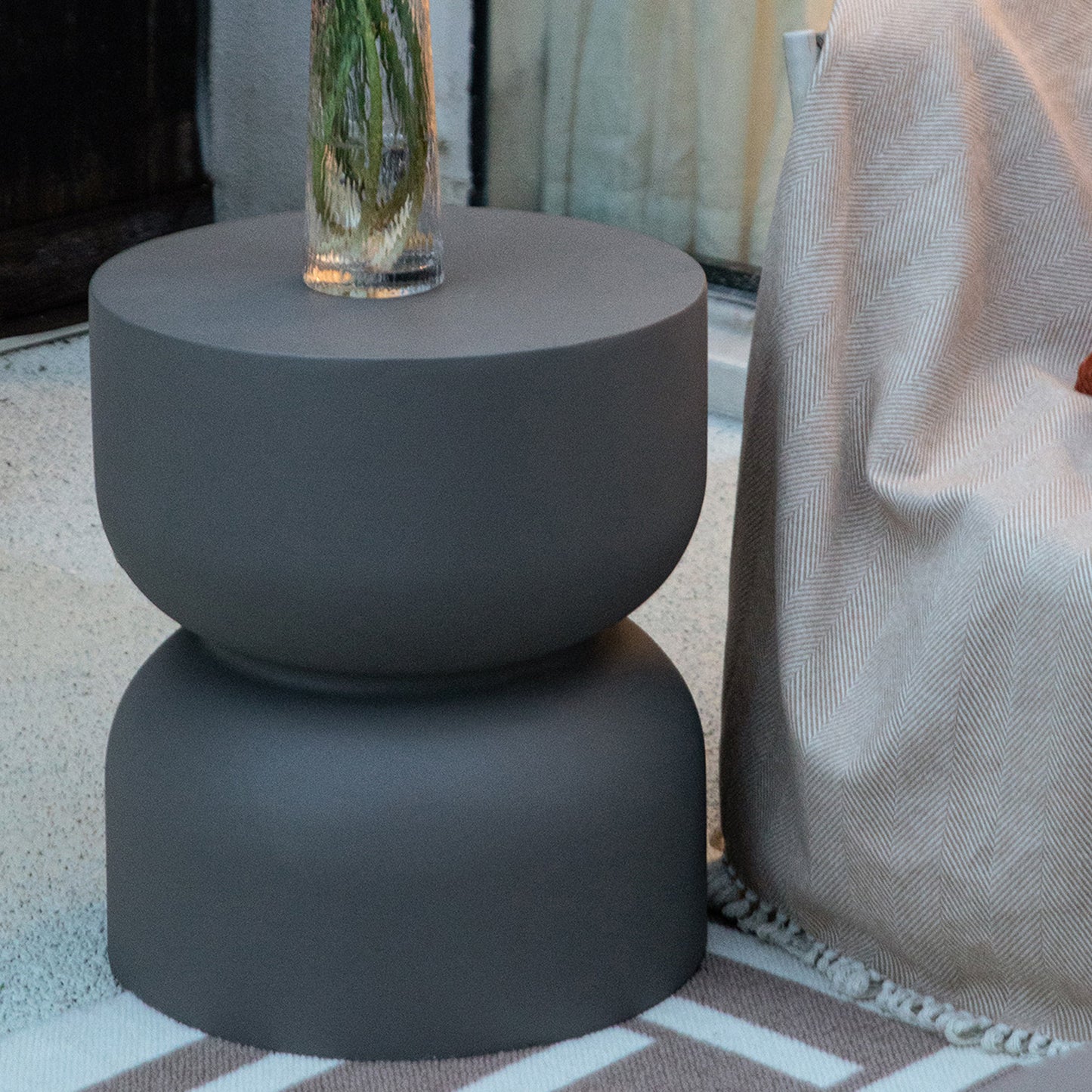 Elementi¨ Chronos GRC Side Table in Slate Black