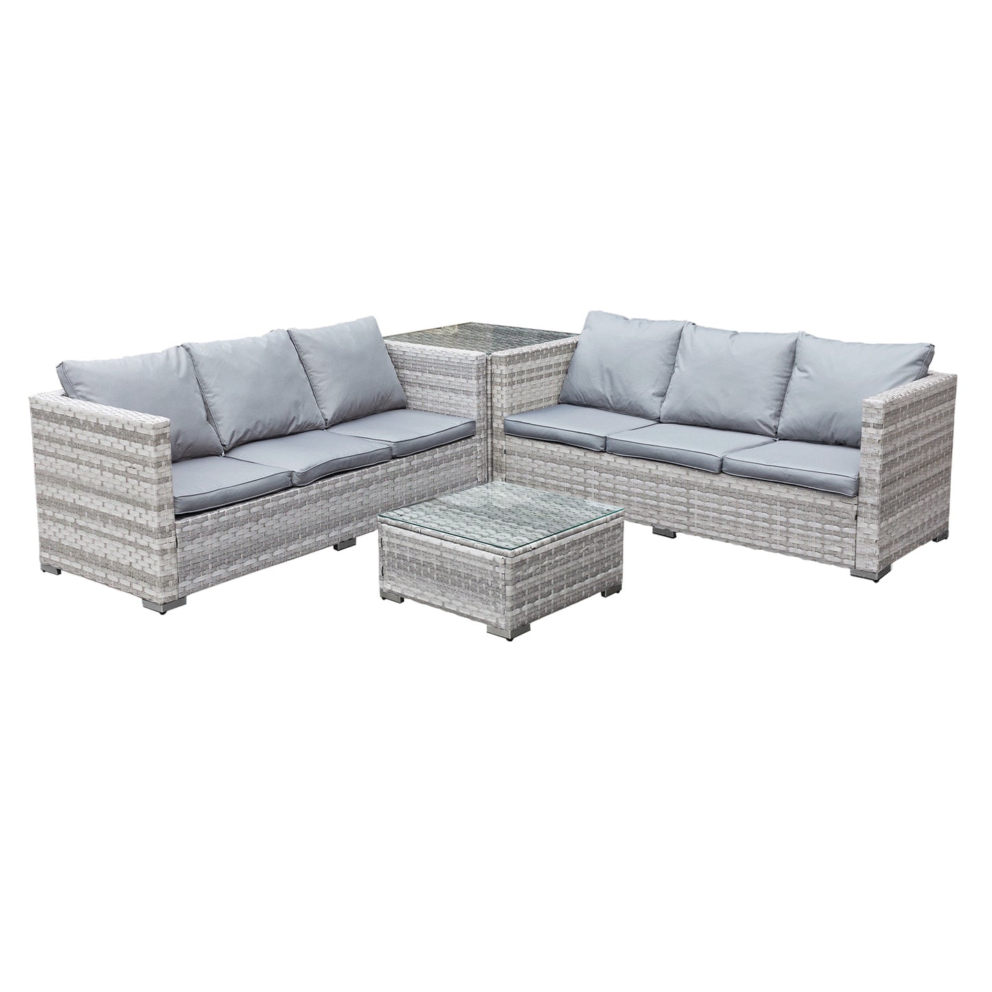 Oseasons¨ Malta Rattan 6 Seat Corner Set in Dove Grey