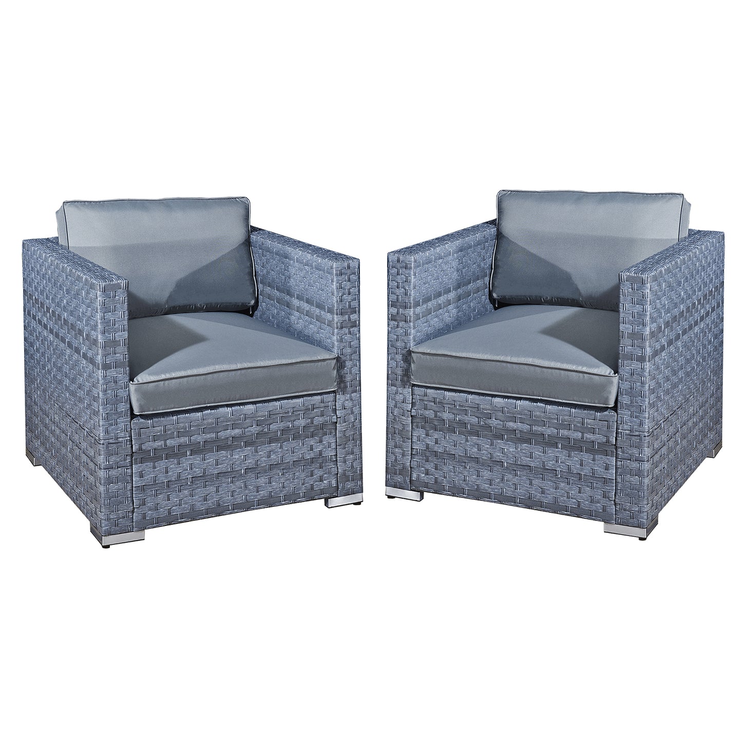 Oseasons¨ Malta Rattan 2 Seat Twin Chair Set in Ocean Grey