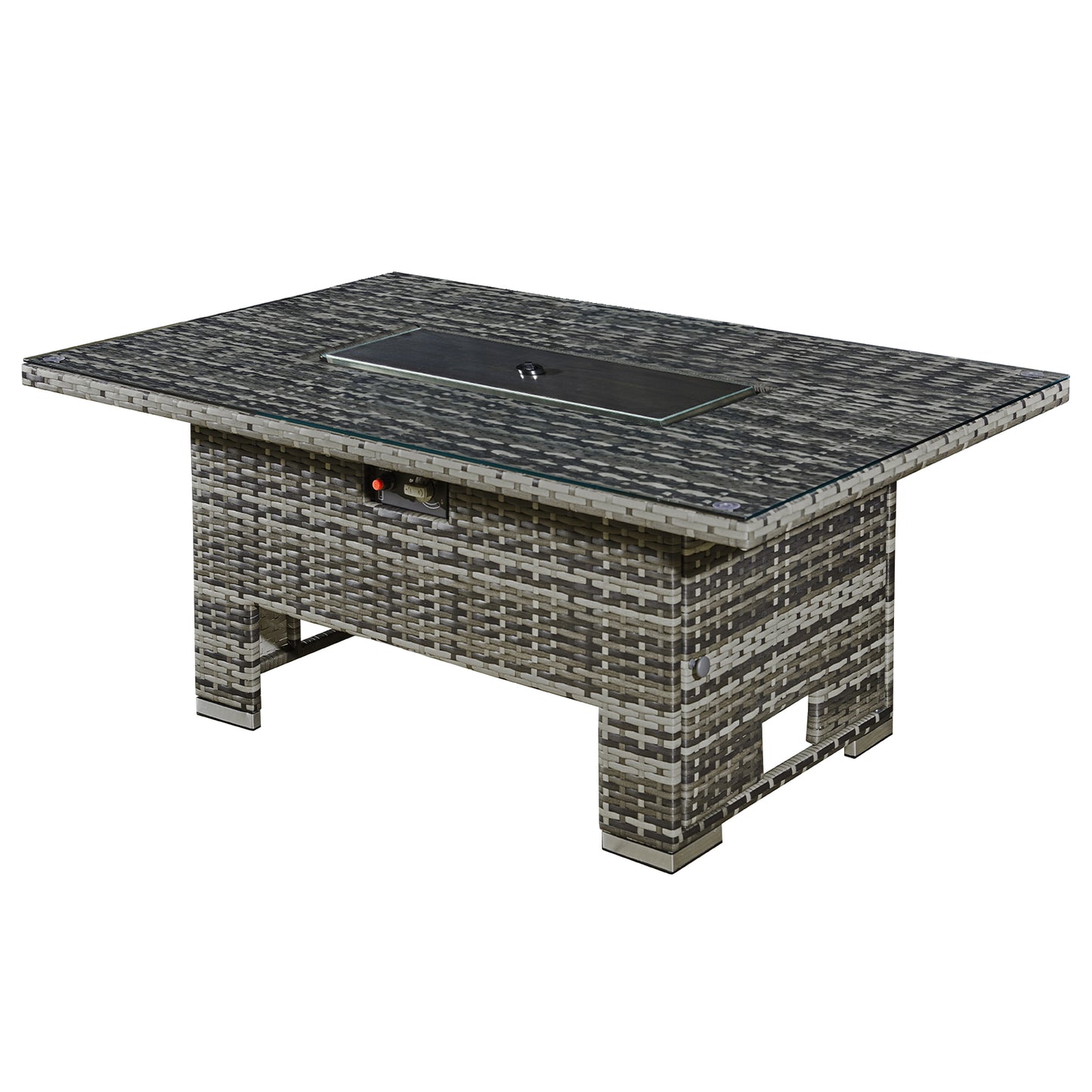 Royal Fireª Icarus Rattan Rising Firepit Table in Walnut Grey