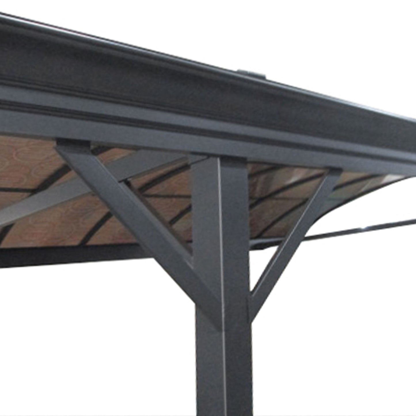 Outsunny 5 x 3m Hardtop Aluminium Pergola with Polycarbonate Roof in Brown