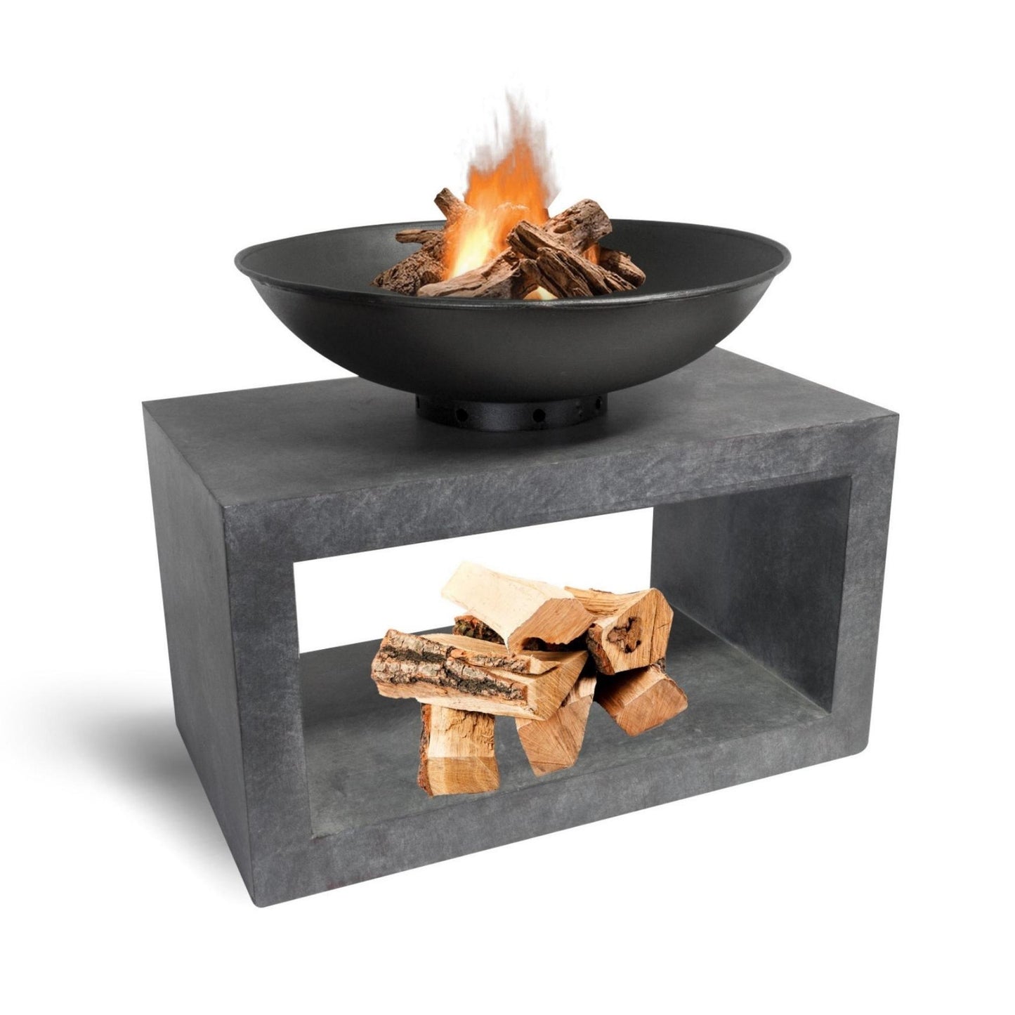 Fire Pit & Rectangle Console Cement H52Cm W64Cm