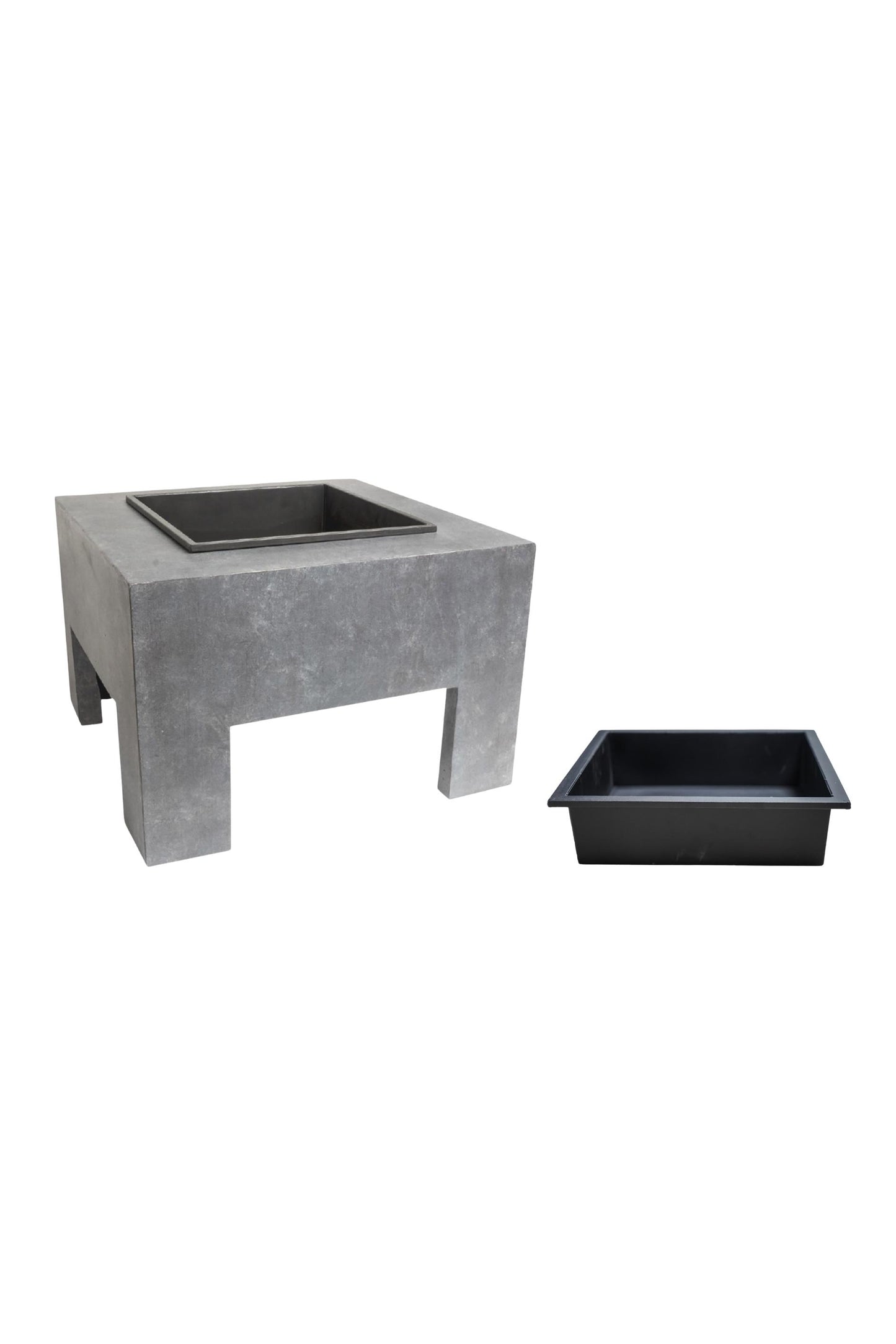 Square Fire Pit & Square Console Cement H40Cm W58Cm