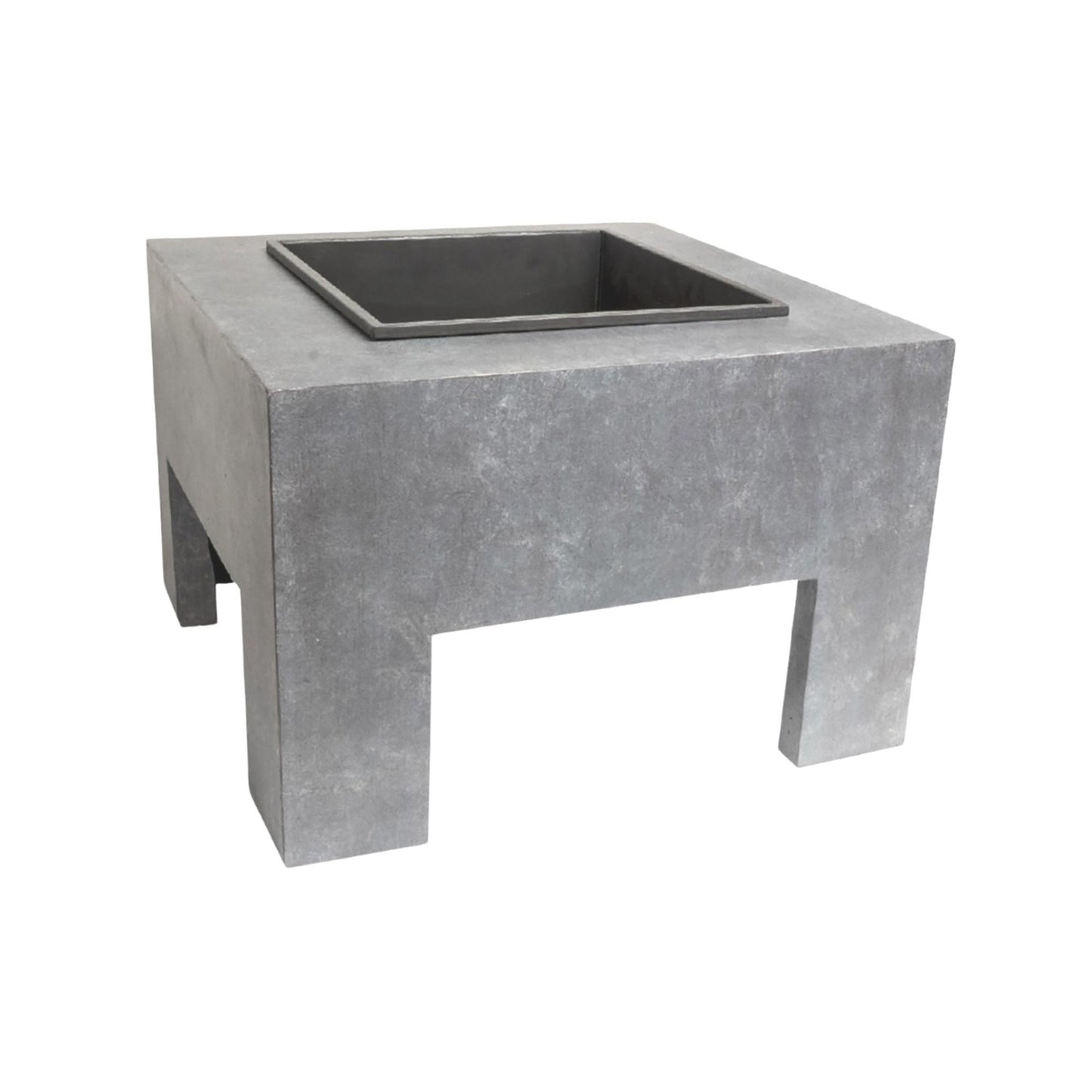 Square Fire Pit & Square Console Cement H40Cm W58Cm