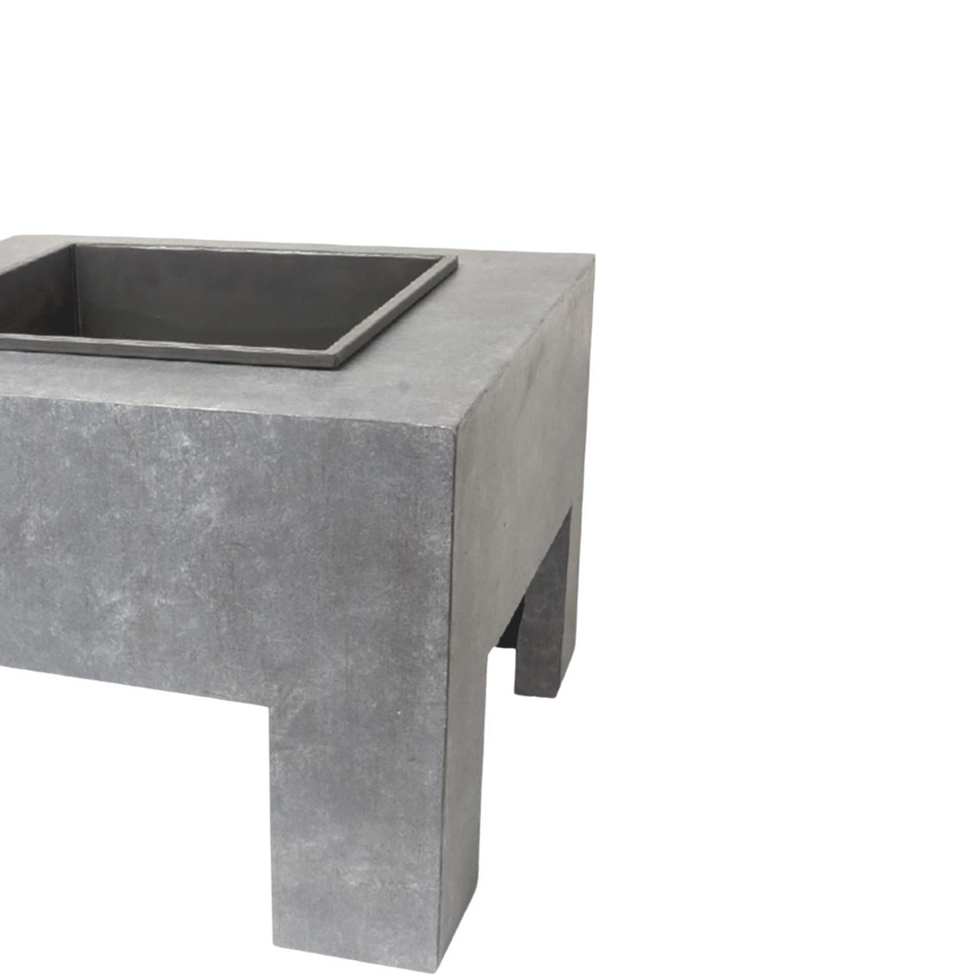 Square Fire Pit & Square Console Cement H40Cm W58Cm