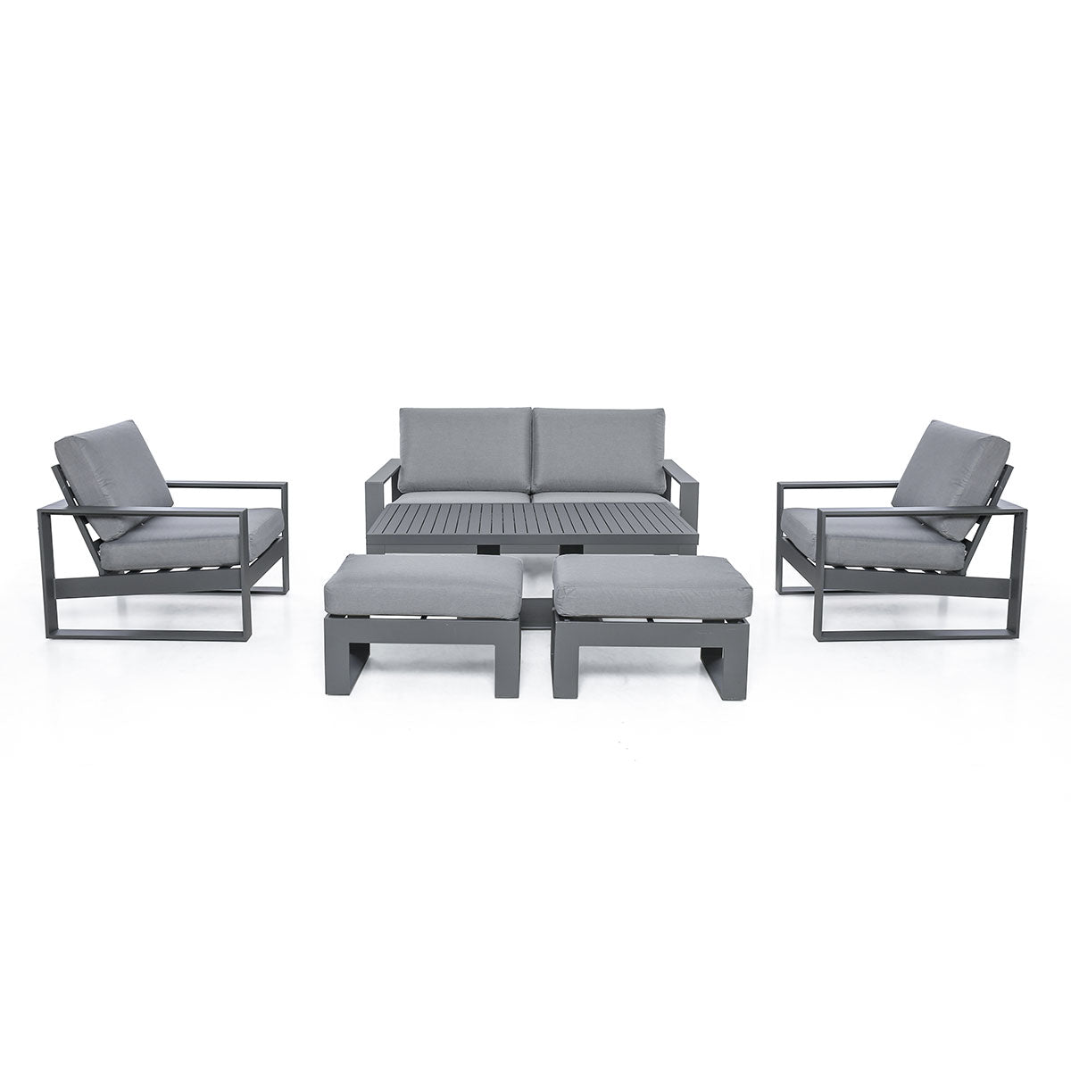 Amalfi 2 Seat Sofa Set With Rising Table in Grey