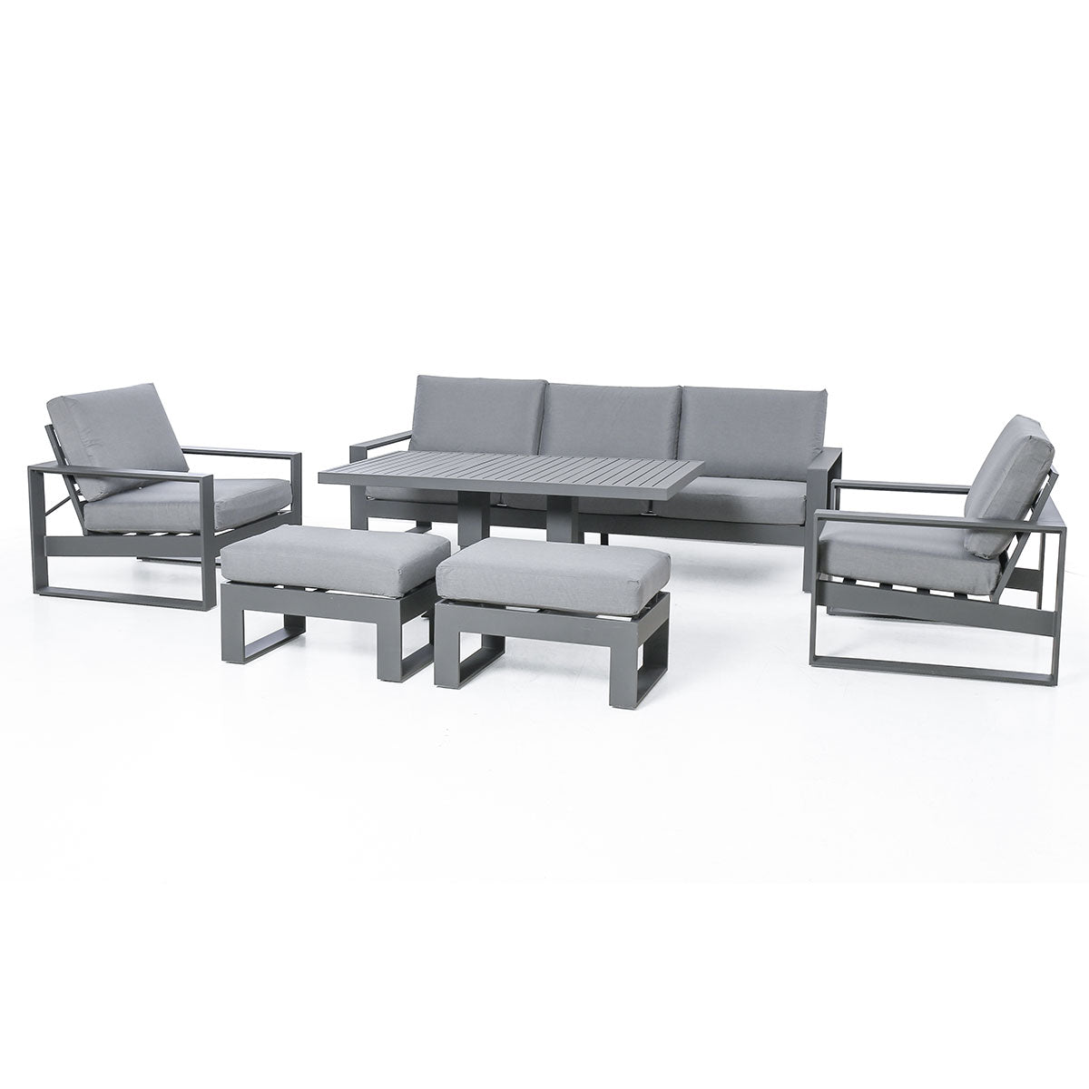 Amalfi 3 Seat Sofa Set With Rising Table in Grey