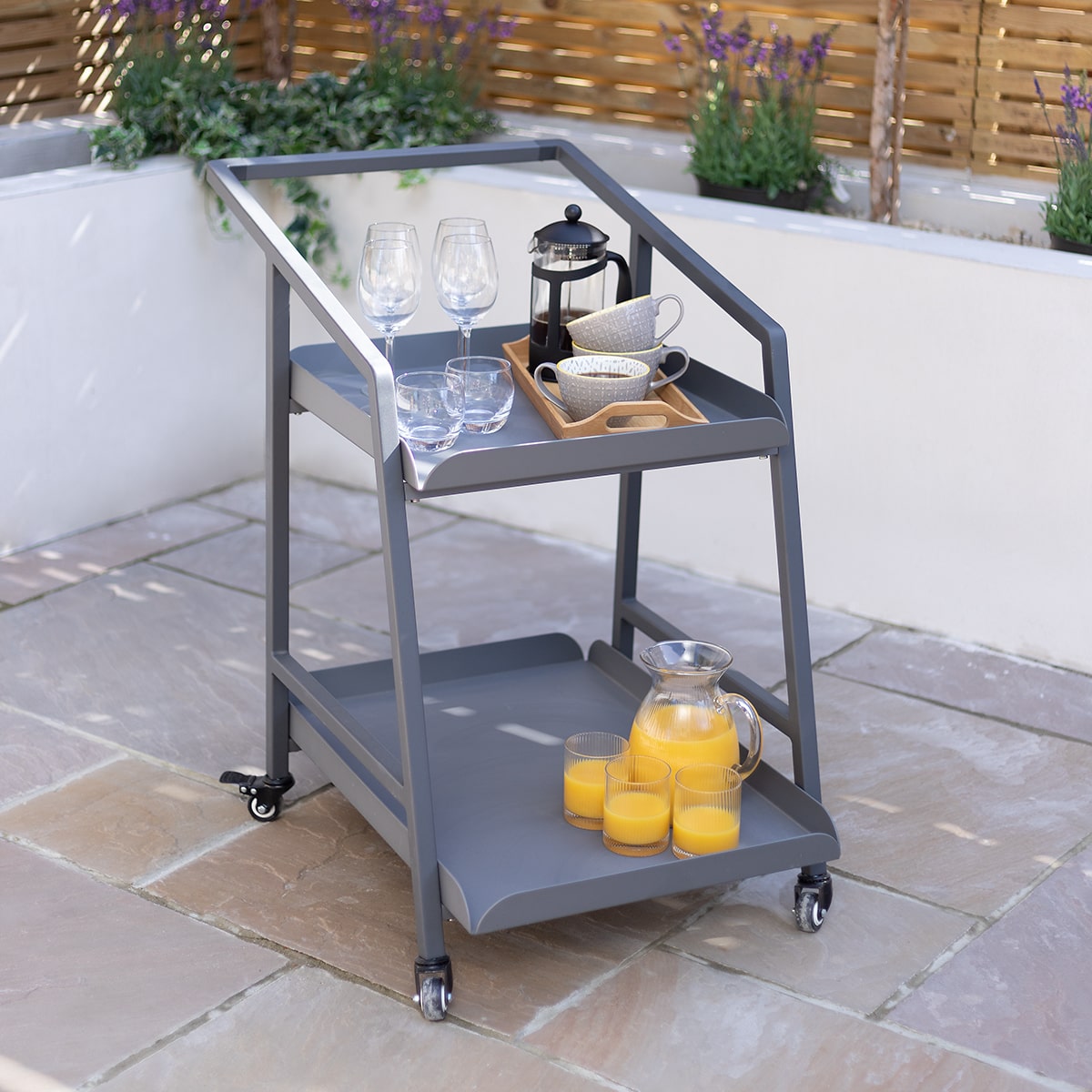 Aluminium 2-tier Trolley in Grey