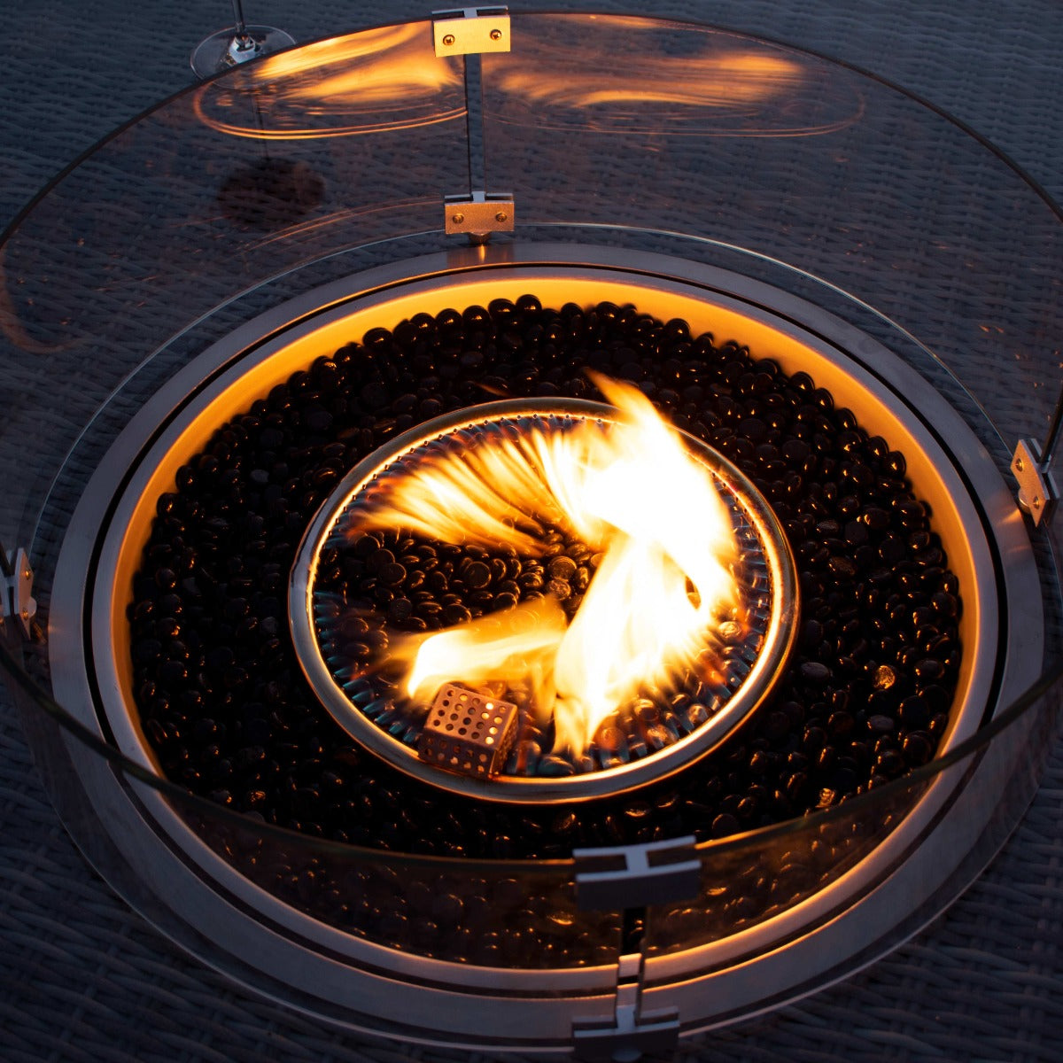 Fire Pit Coffee Table 100cm x 100cm Square in Charcoal