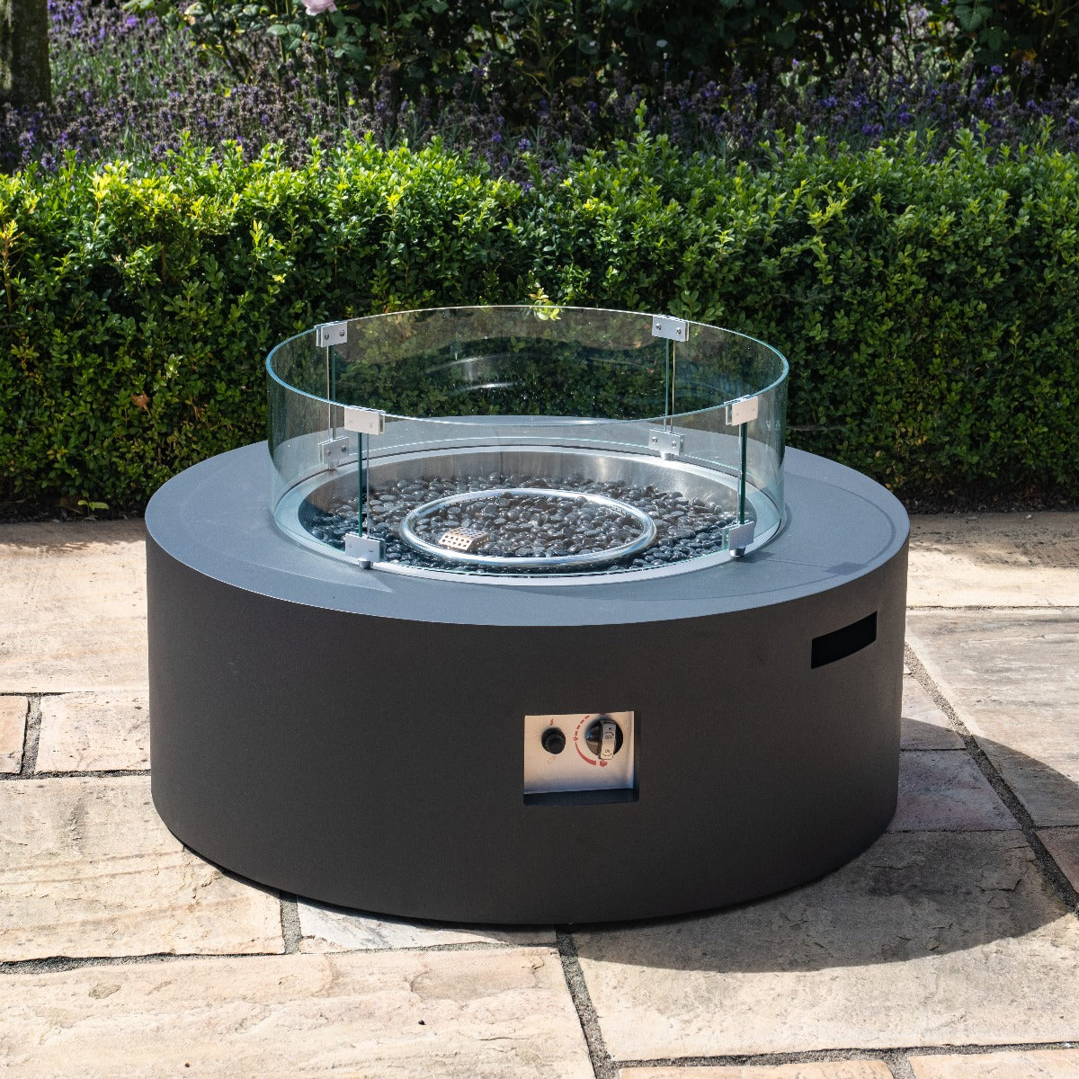 Fire Pit Coffee Table 90cm Round in Charcoal