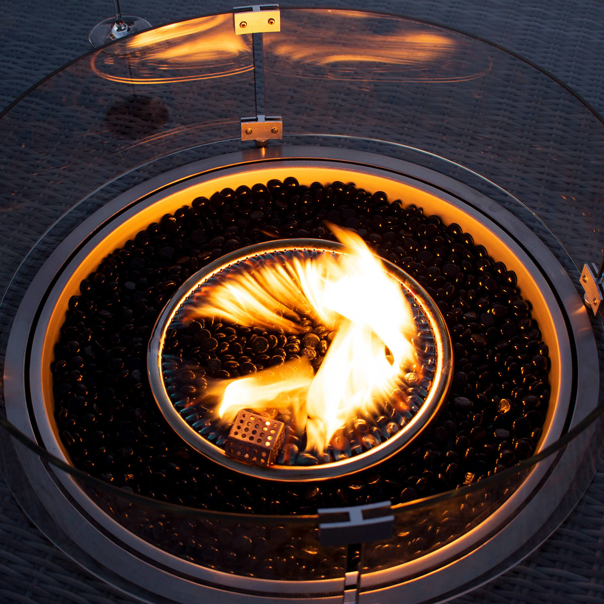 Fire Pit Coffee Table 90cm Round in Charcoal