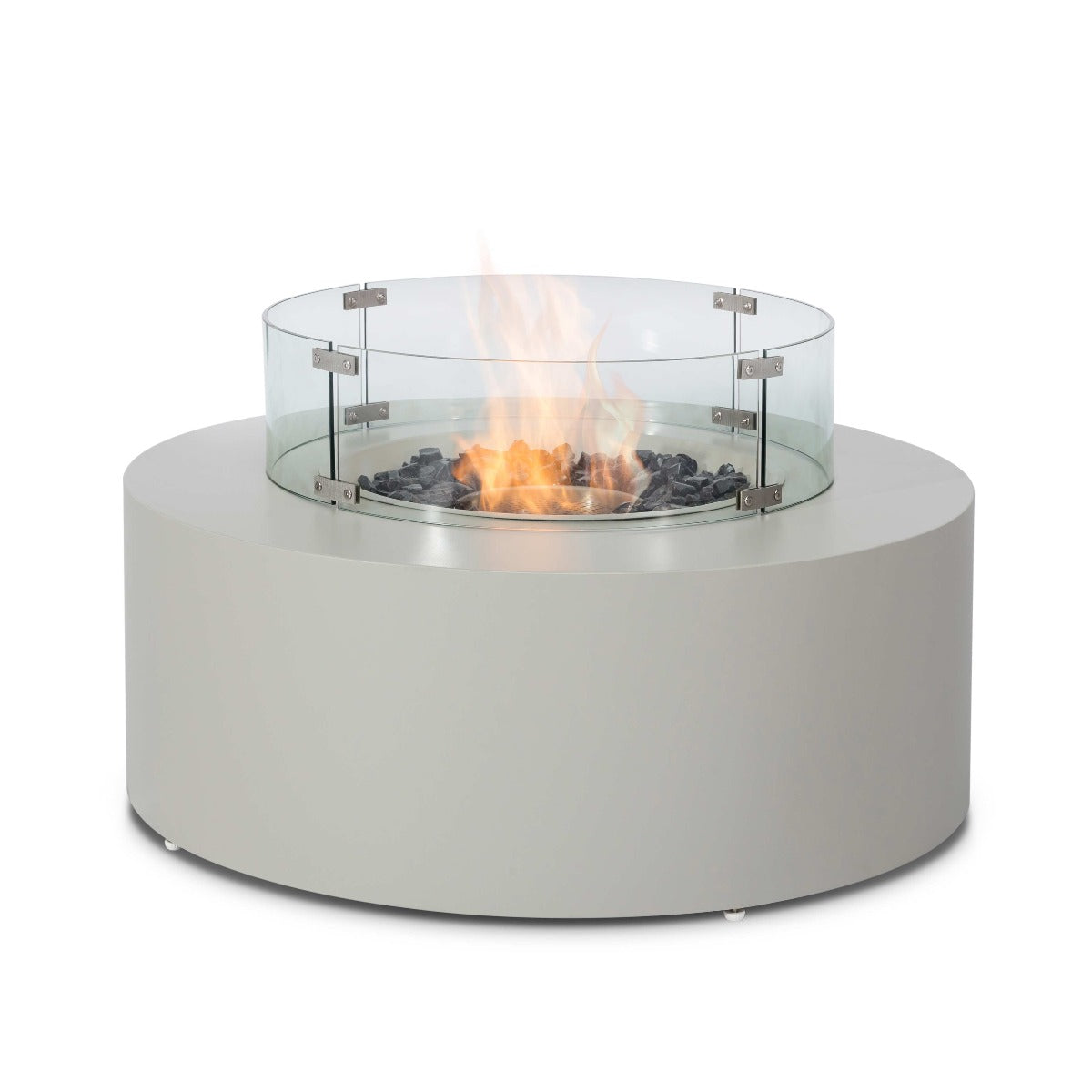 Fire Pit Coffee Table 90cm Round in Pebble White